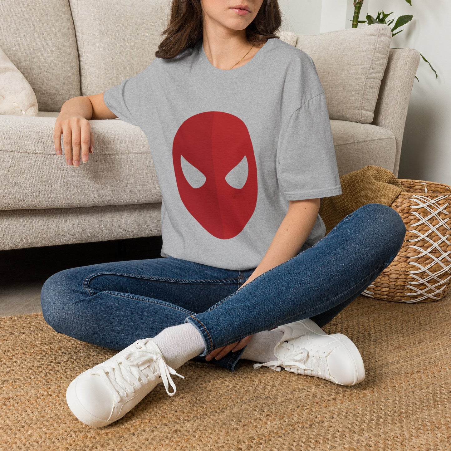 Spider Mask T-Shirt — Minimal Red Superhero Tee