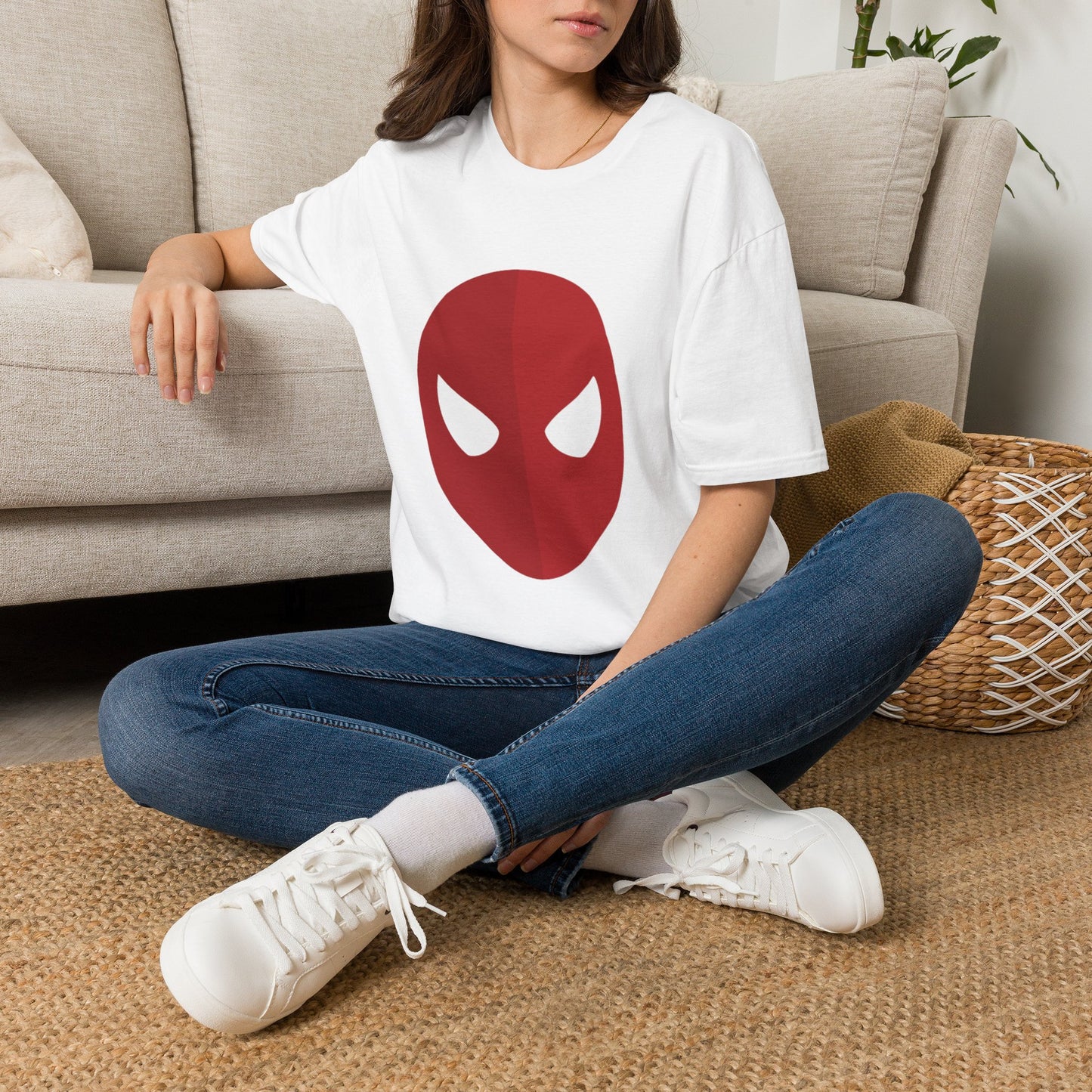 Spider Mask T-Shirt — Minimal Red Superhero Tee