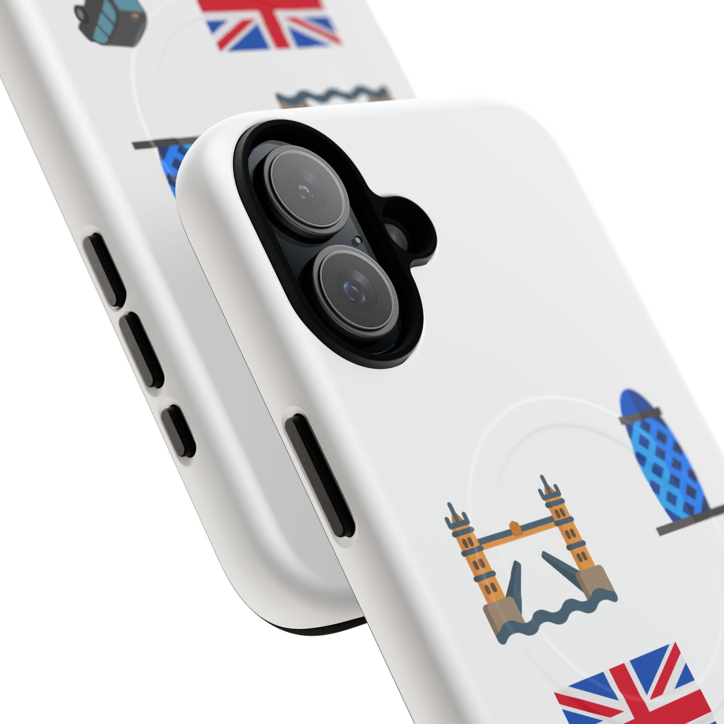 London Icons Tough Magnetic Phone Case — Union Jack, Tower Bridge & Double-Decker Design