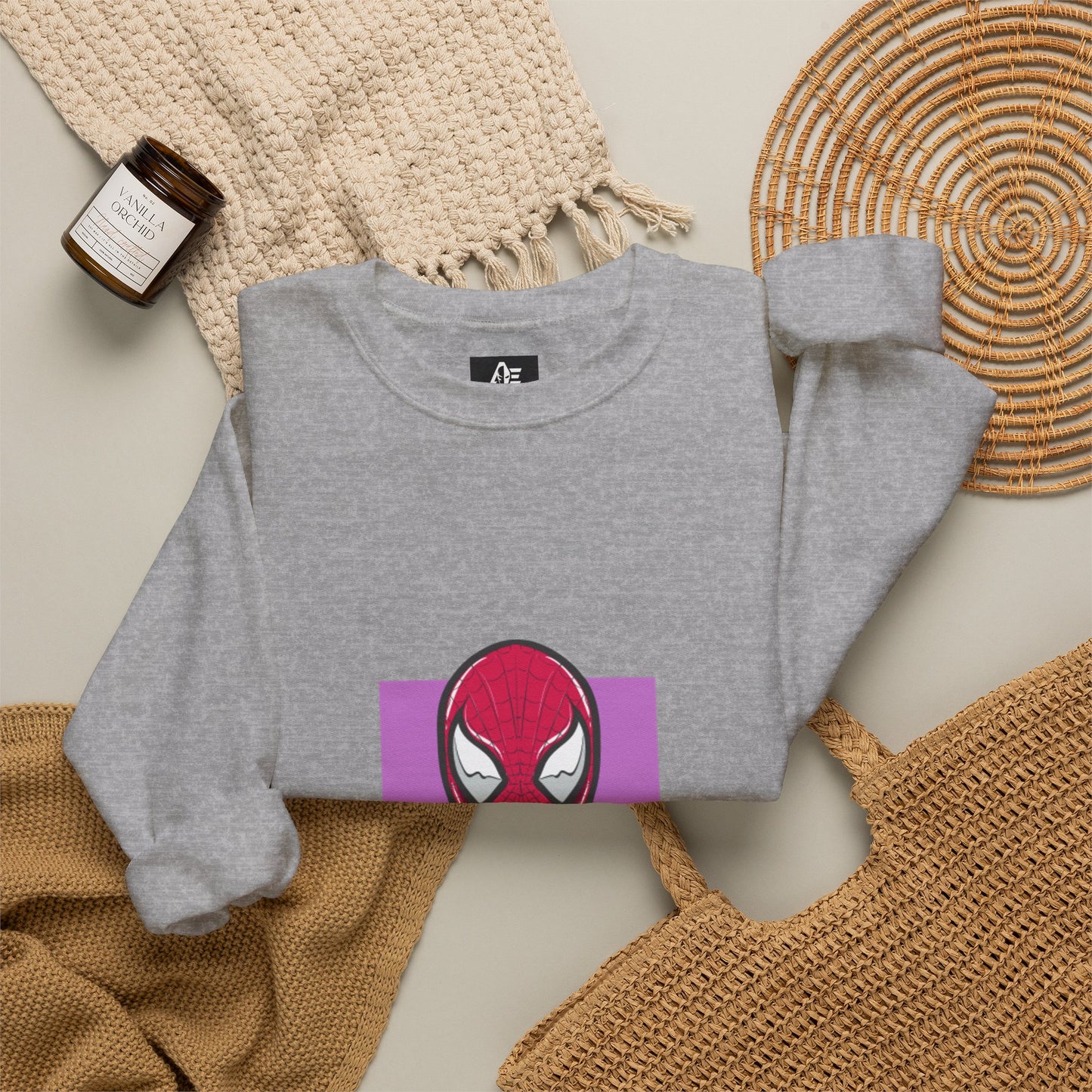 Spider Hero Sweatshirt — Red Mask Graphic Crewneck