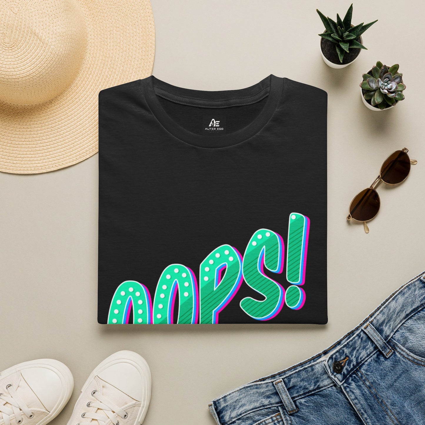 Oops! Graphic Tee — Retro Pop Typography T-Shirt