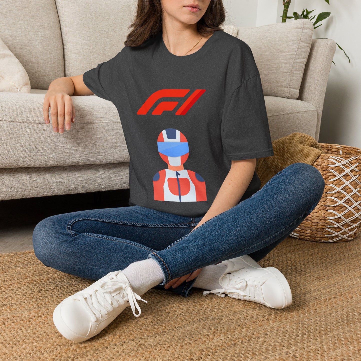 Racing Driver Graphic T-Shirt — Retro F1 Helmet Logo Tee