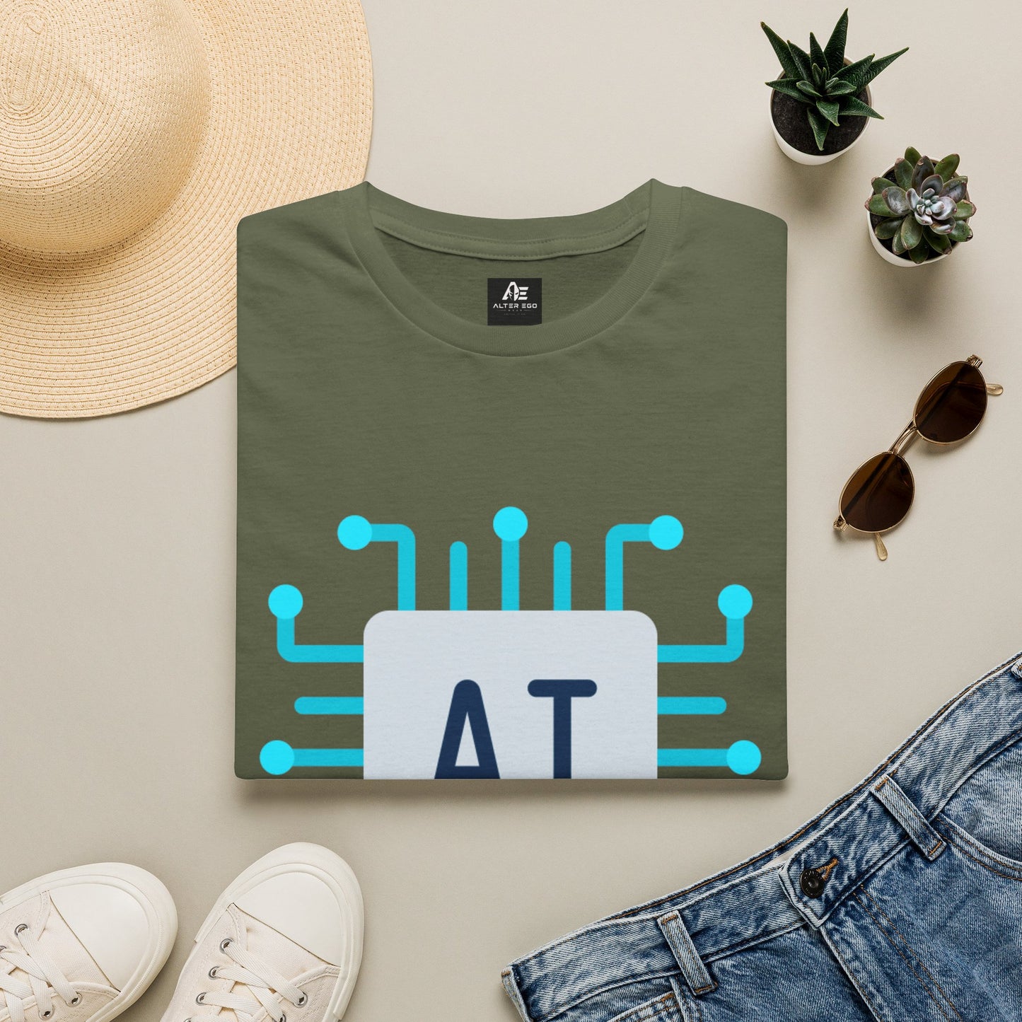 AI Chip Graphic T‑Shirt — Tech Circuit Design Tee