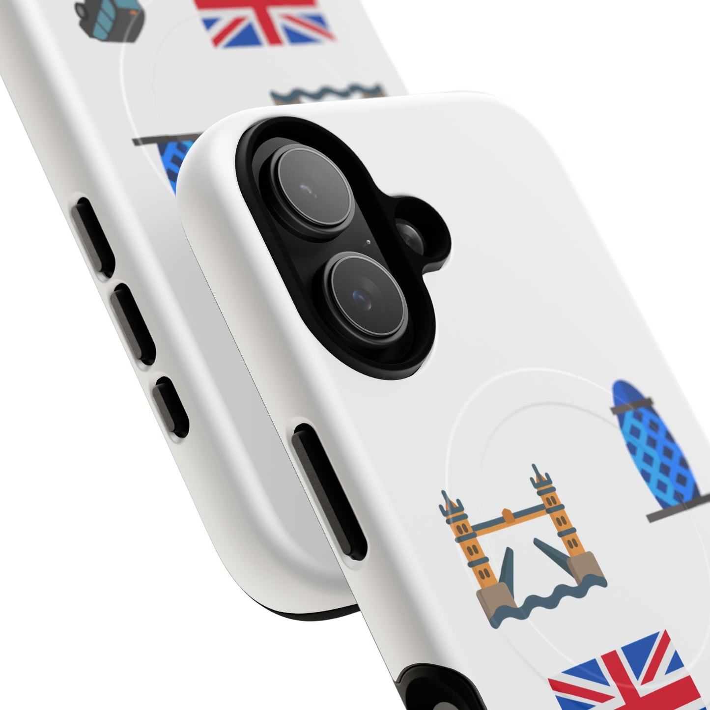 London Icons Tough Magnetic Phone Case — Union Jack, Tower Bridge & Double-Decker Design