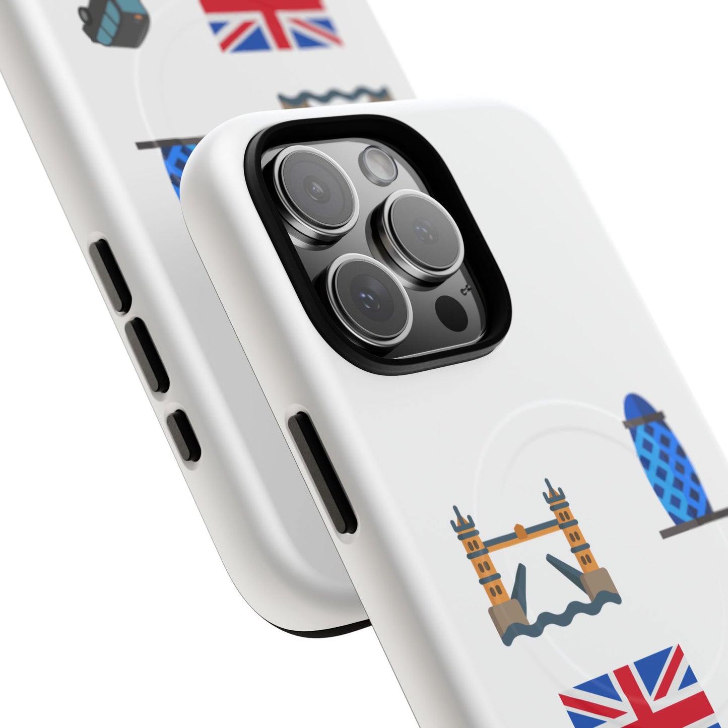 London Icons Tough Magnetic Phone Case — Union Jack, Tower Bridge & Double-Decker Design
