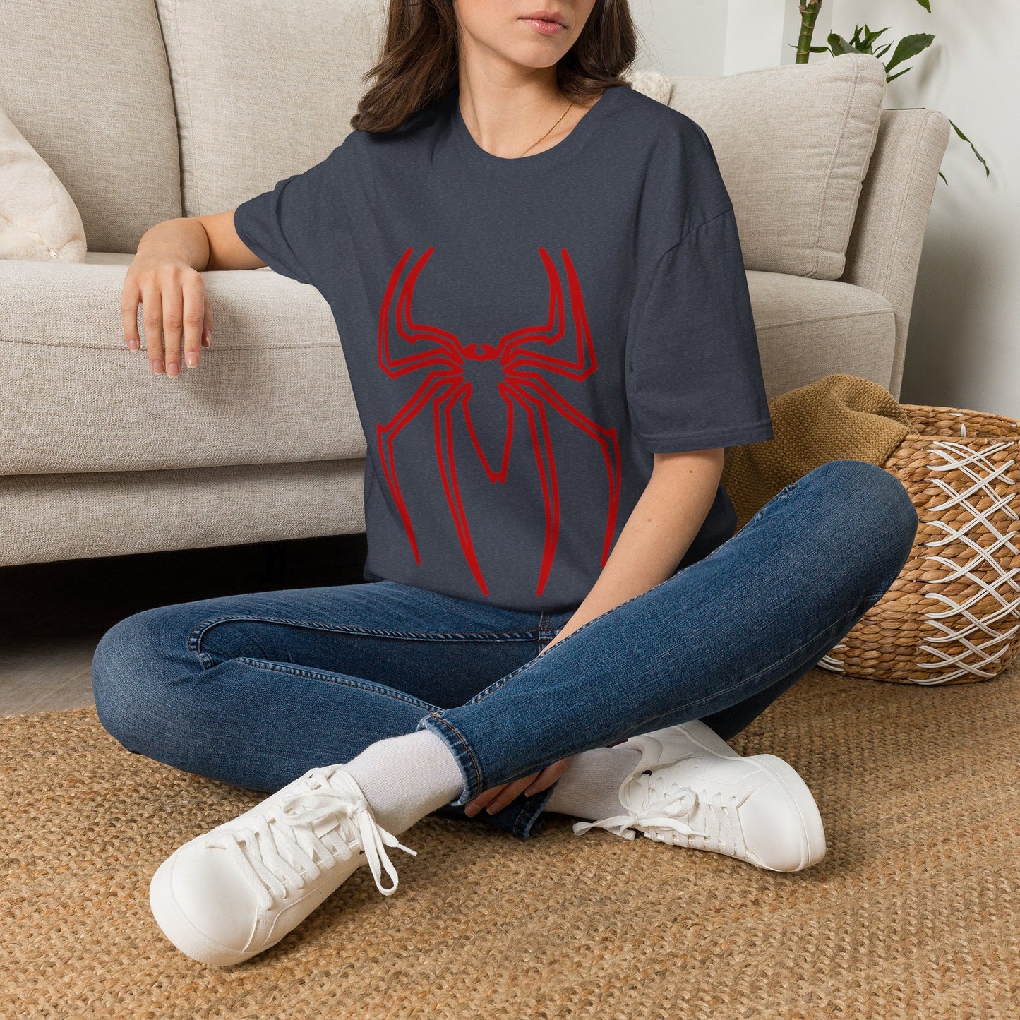 Spider Emblem T-Shirt — Red Minimal Spider Logo Tee