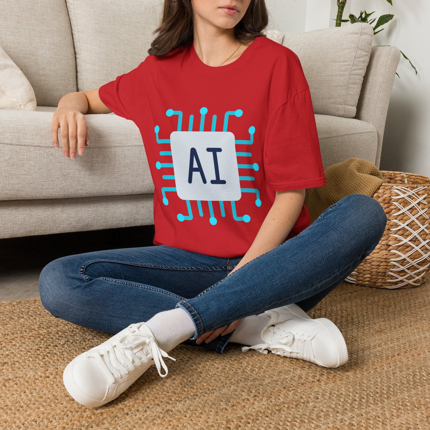 AI Chip Graphic T‑Shirt — Tech Circuit Design Tee