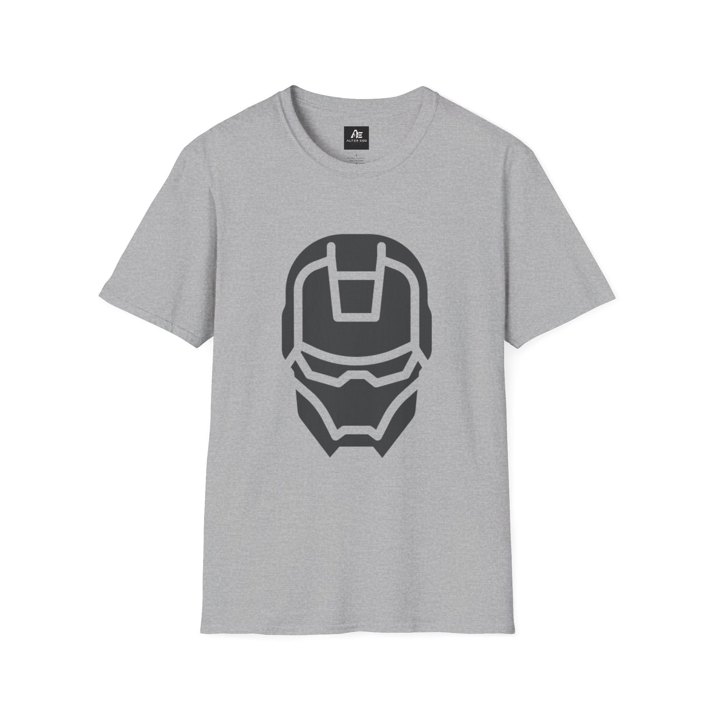 Iron Helmet Graphic T-Shirt — Minimalist Superhero Helmet Design