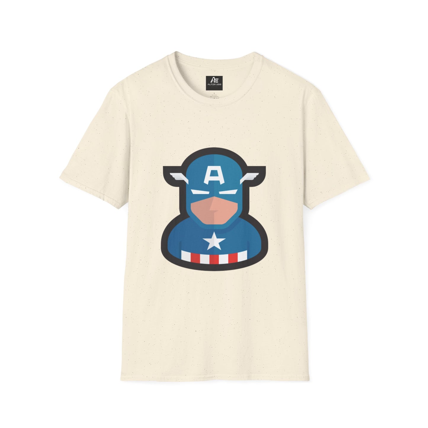 Captain Mask Graphic T-Shirt — Retro Patriotic Superhero Tee