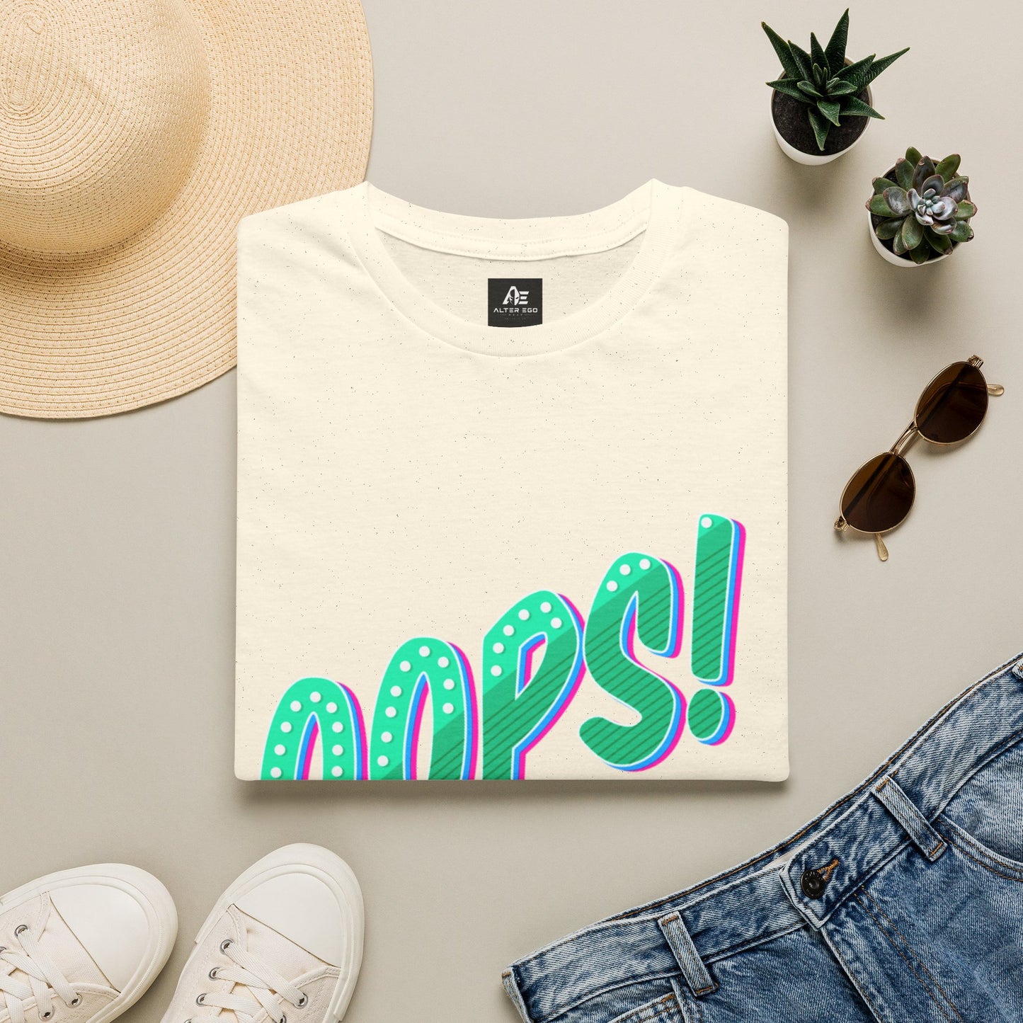 Oops! Graphic Tee — Retro Pop Typography T-Shirt