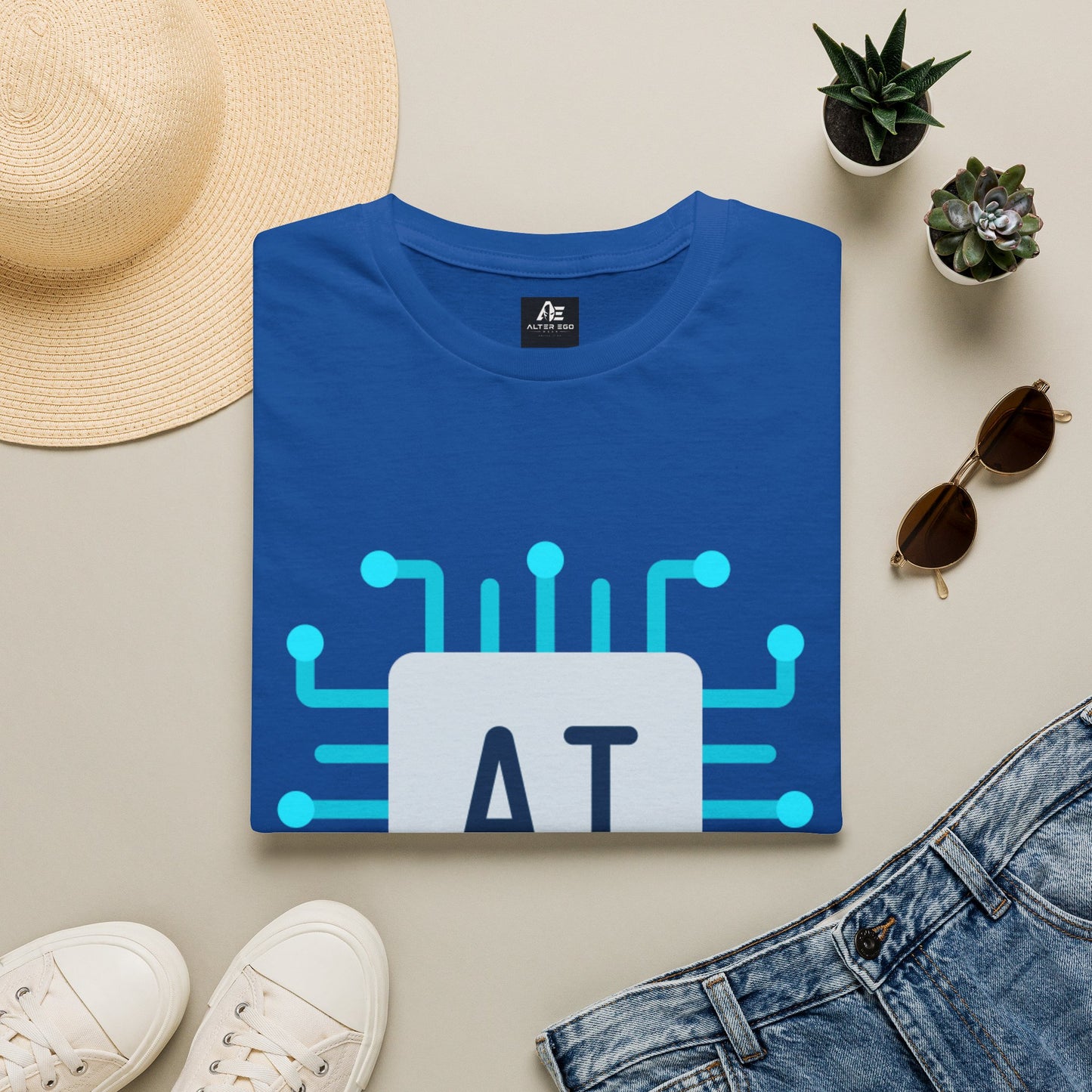 AI Chip Graphic T‑Shirt — Tech Circuit Design Tee