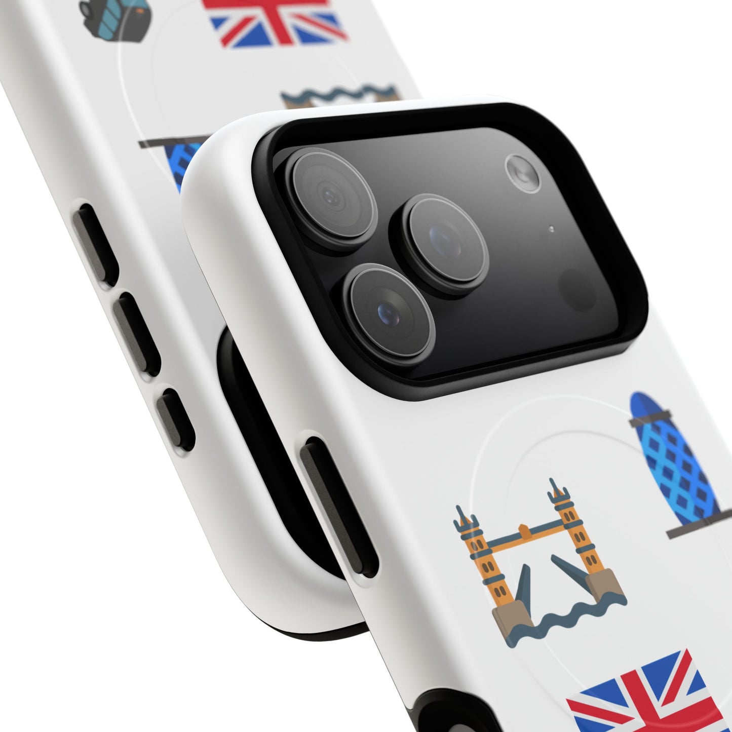 London Icons Tough Magnetic Phone Case — Union Jack, Tower Bridge & Double-Decker Design