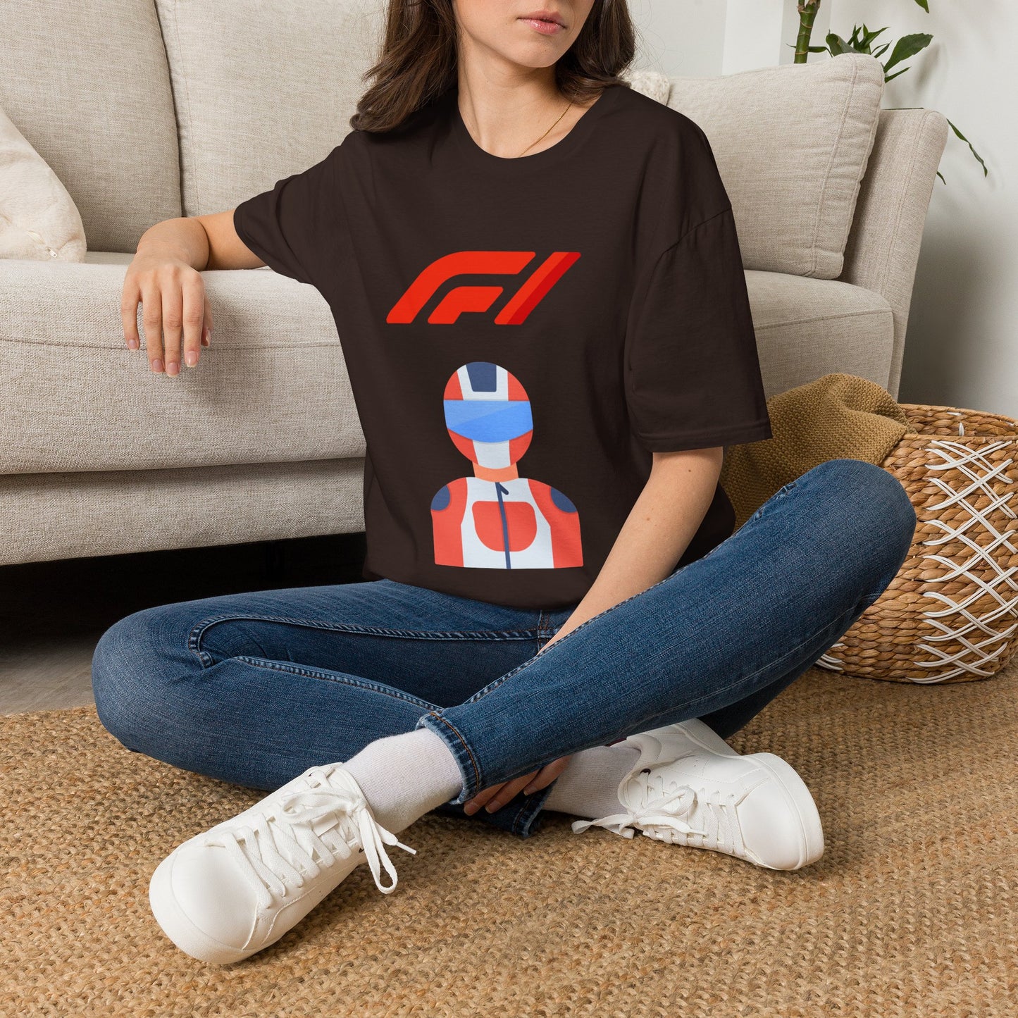 Racing Driver Graphic T-Shirt — Retro F1 Helmet Logo Tee