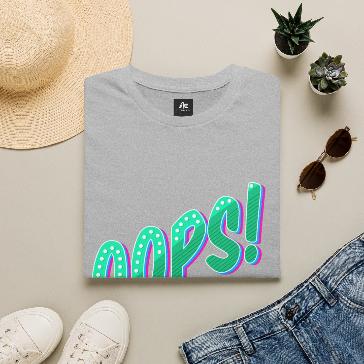 Oops! Graphic Tee — Retro Pop Typography T-Shirt