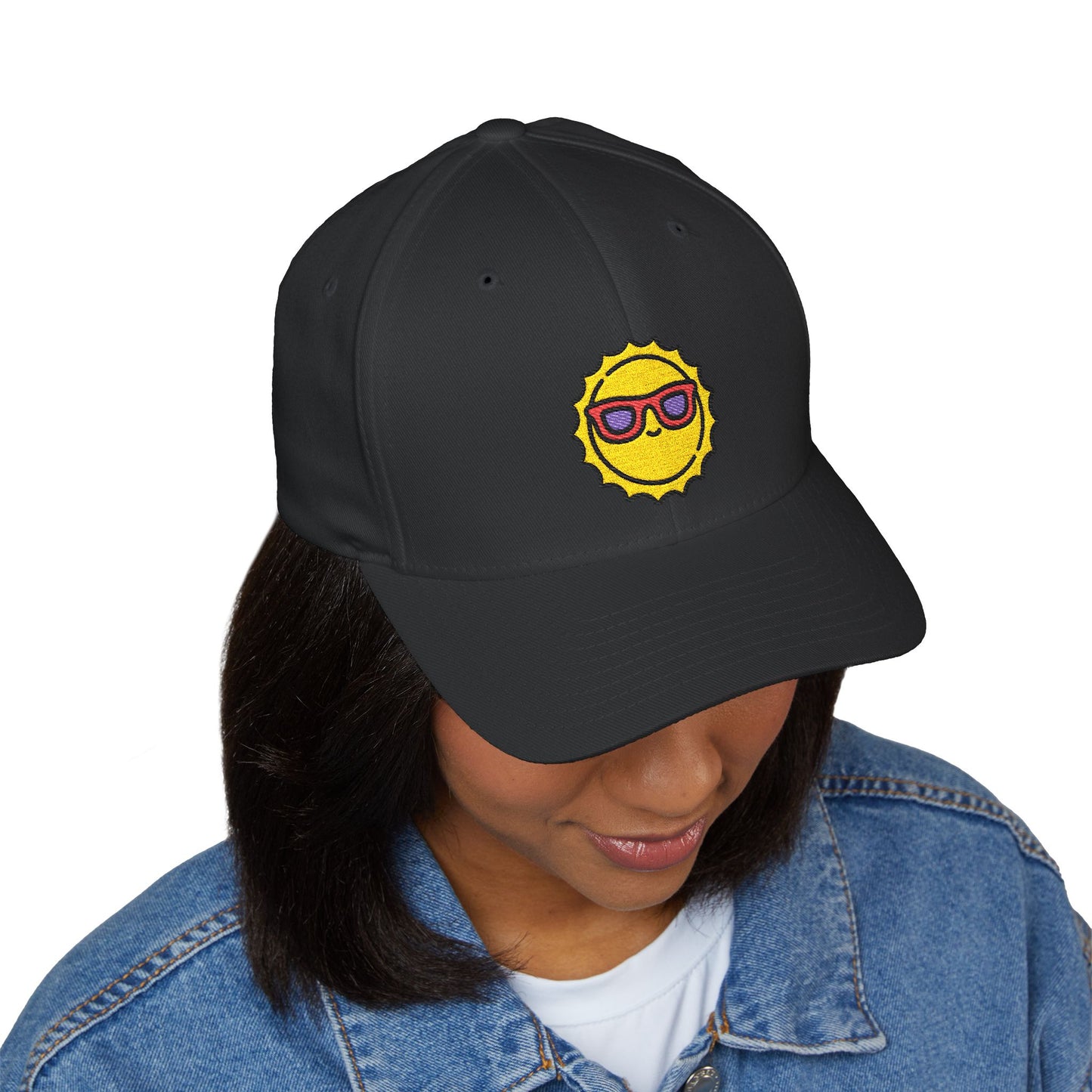 Embroidered Sunny Sunglasses Cap — Fun Summer Sun Hat