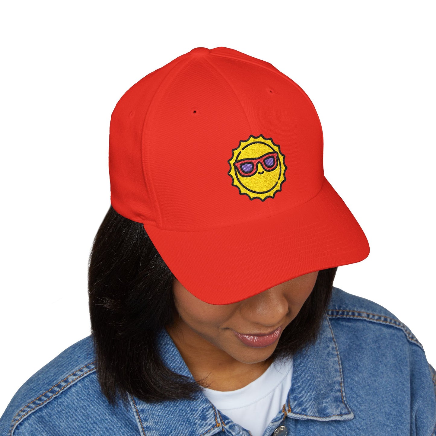 Embroidered Sunny Sunglasses Cap — Fun Summer Sun Hat