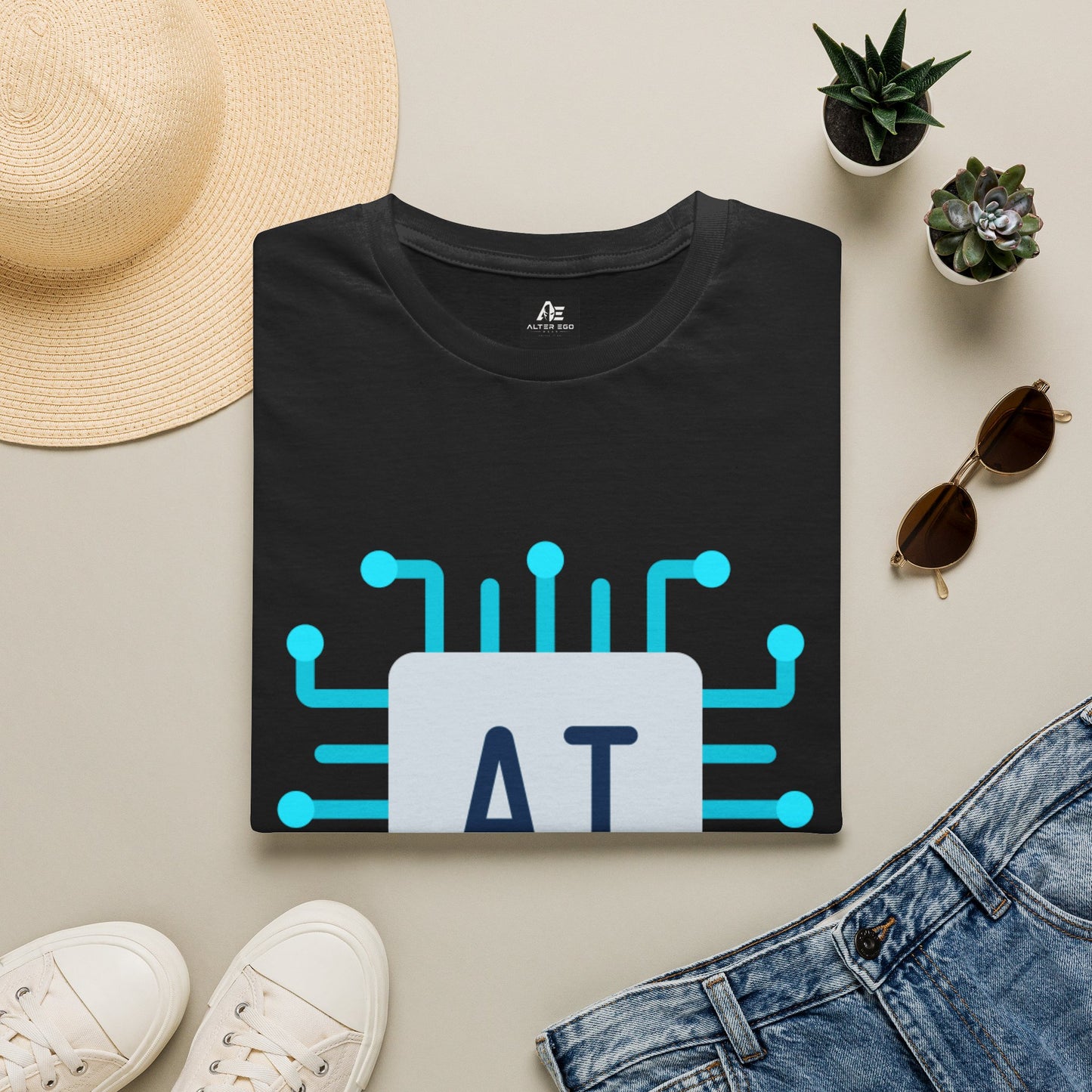 AI Chip Graphic T‑Shirt — Tech Circuit Design Tee