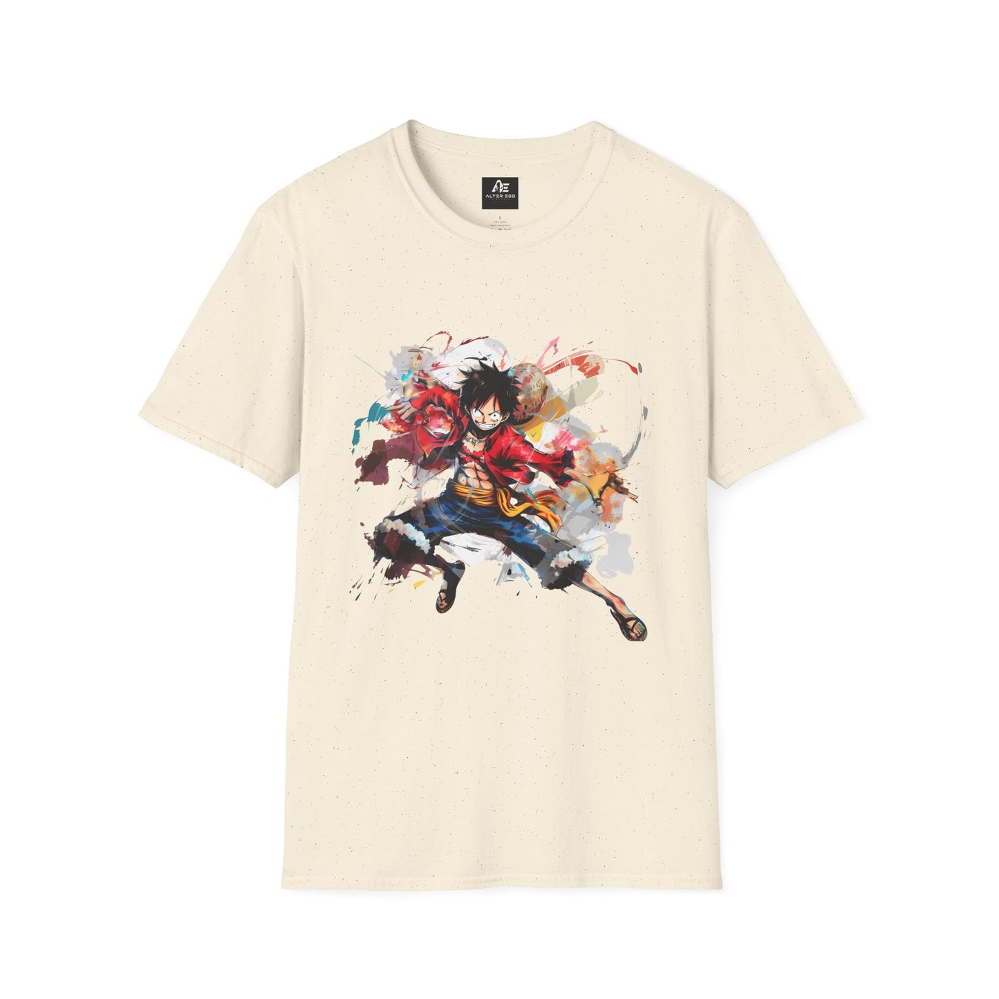 Anime Graphic Unisex T-Shirt — Dynamic Fighter Watercolor Design