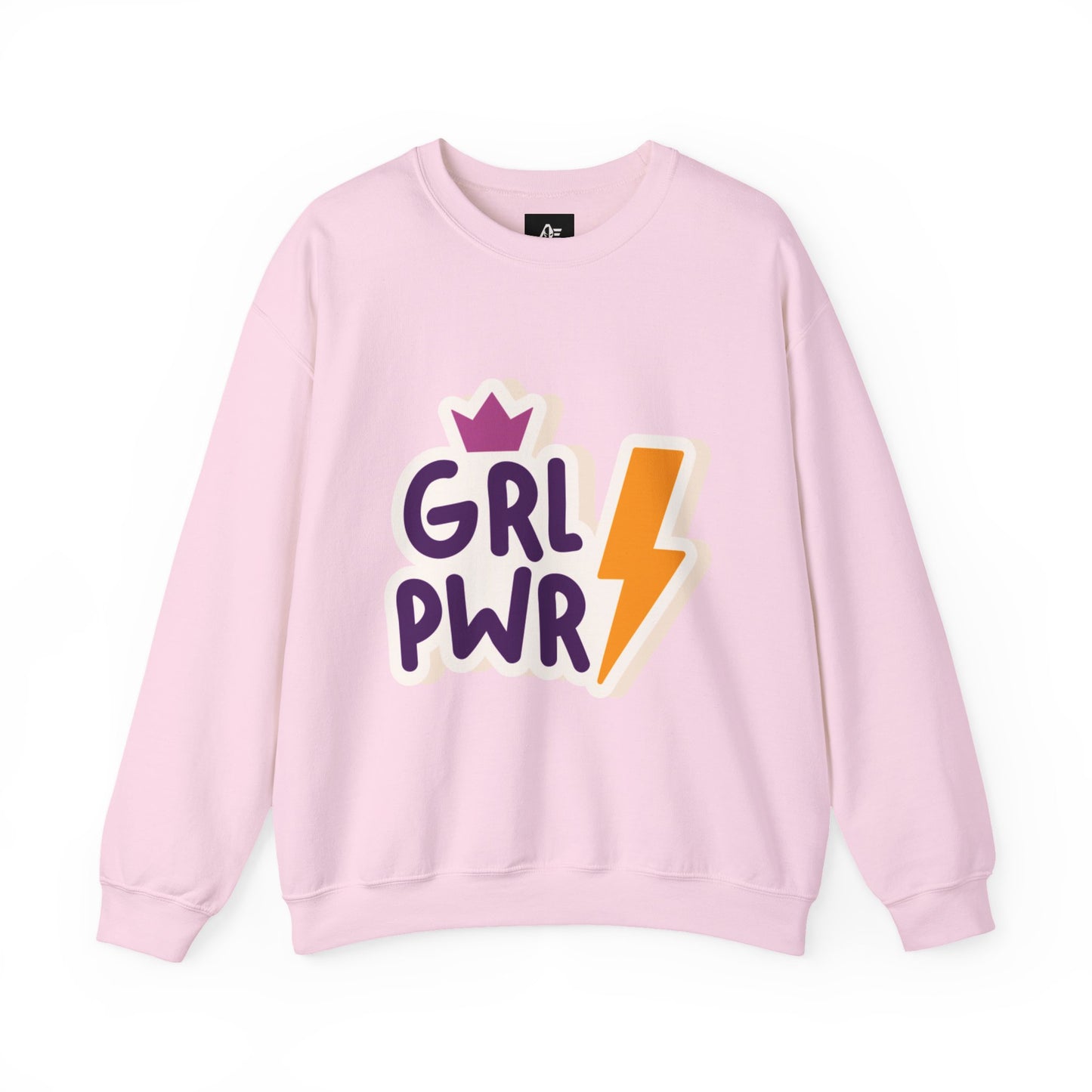 GRL PWR Crewneck Sweatshirt – Girls Power Lightning Bolt Graphic