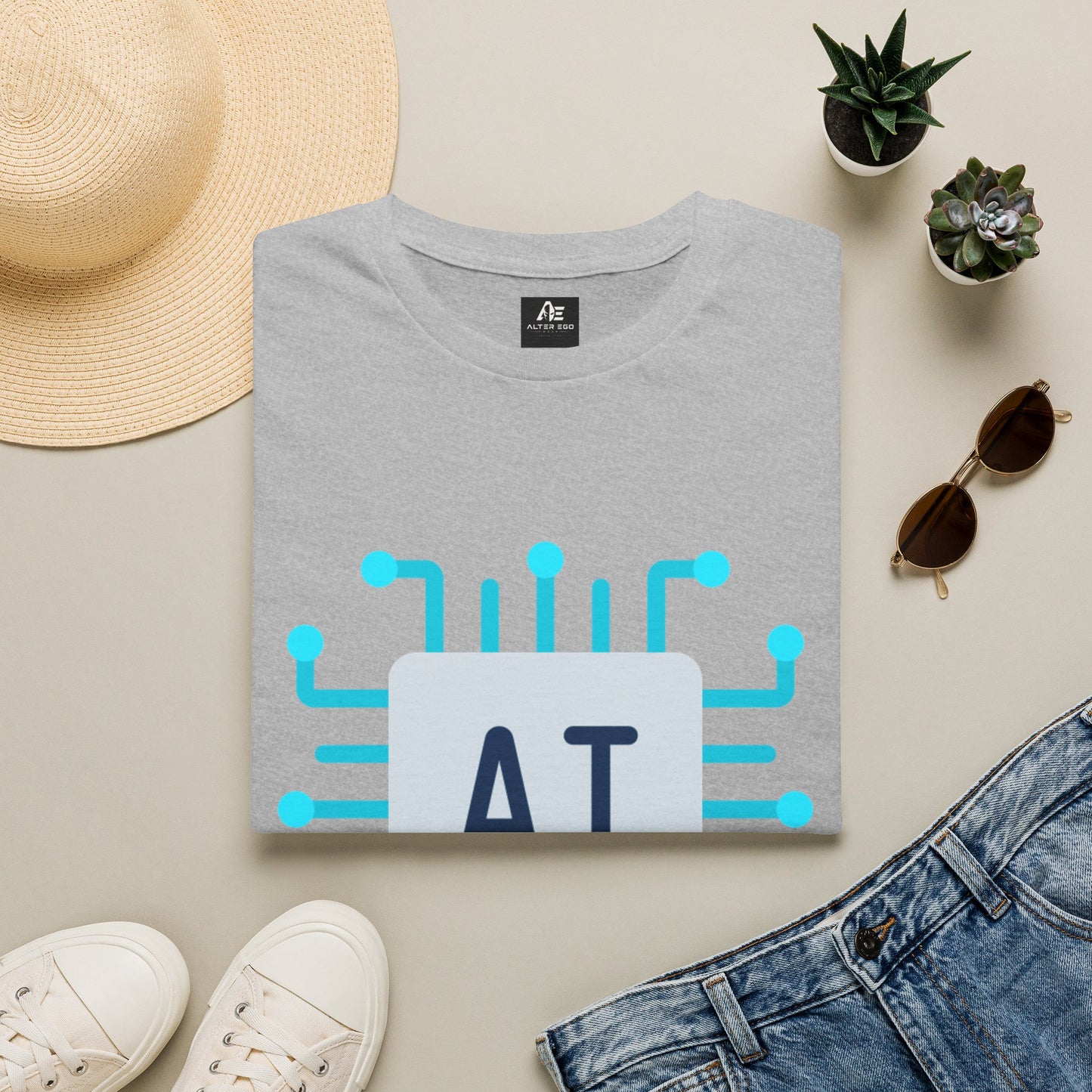 AI Chip Graphic T‑Shirt — Tech Circuit Design Tee