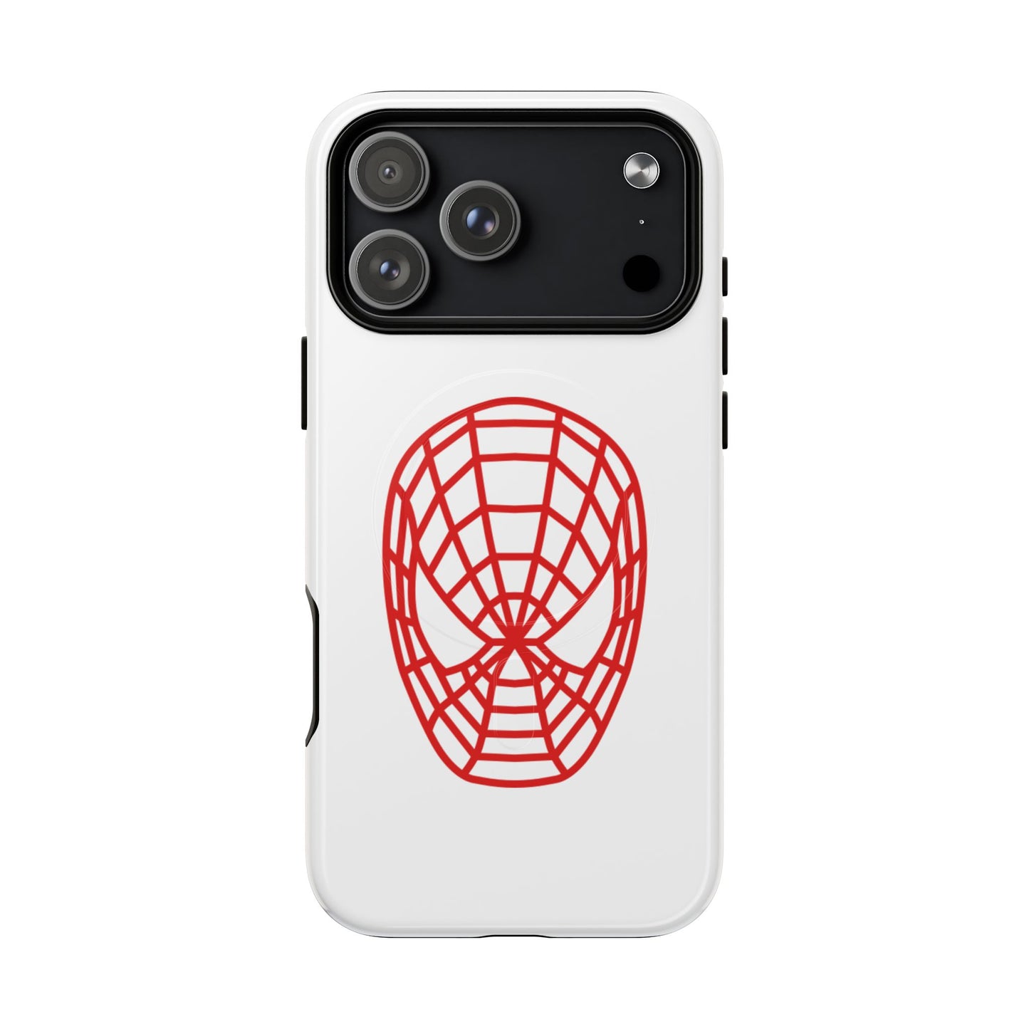 Spider Web Mask Tough Magnetic Phone Case — Red Graphic iPhone Cover