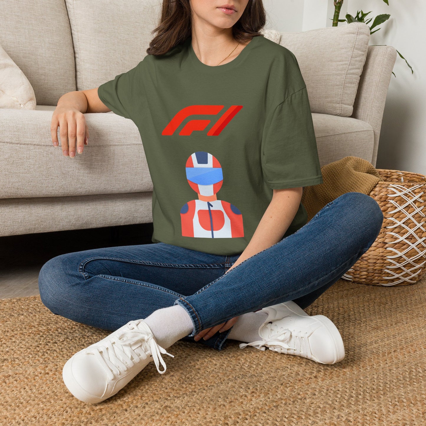 Racing Driver Graphic T-Shirt — Retro F1 Helmet Logo Tee