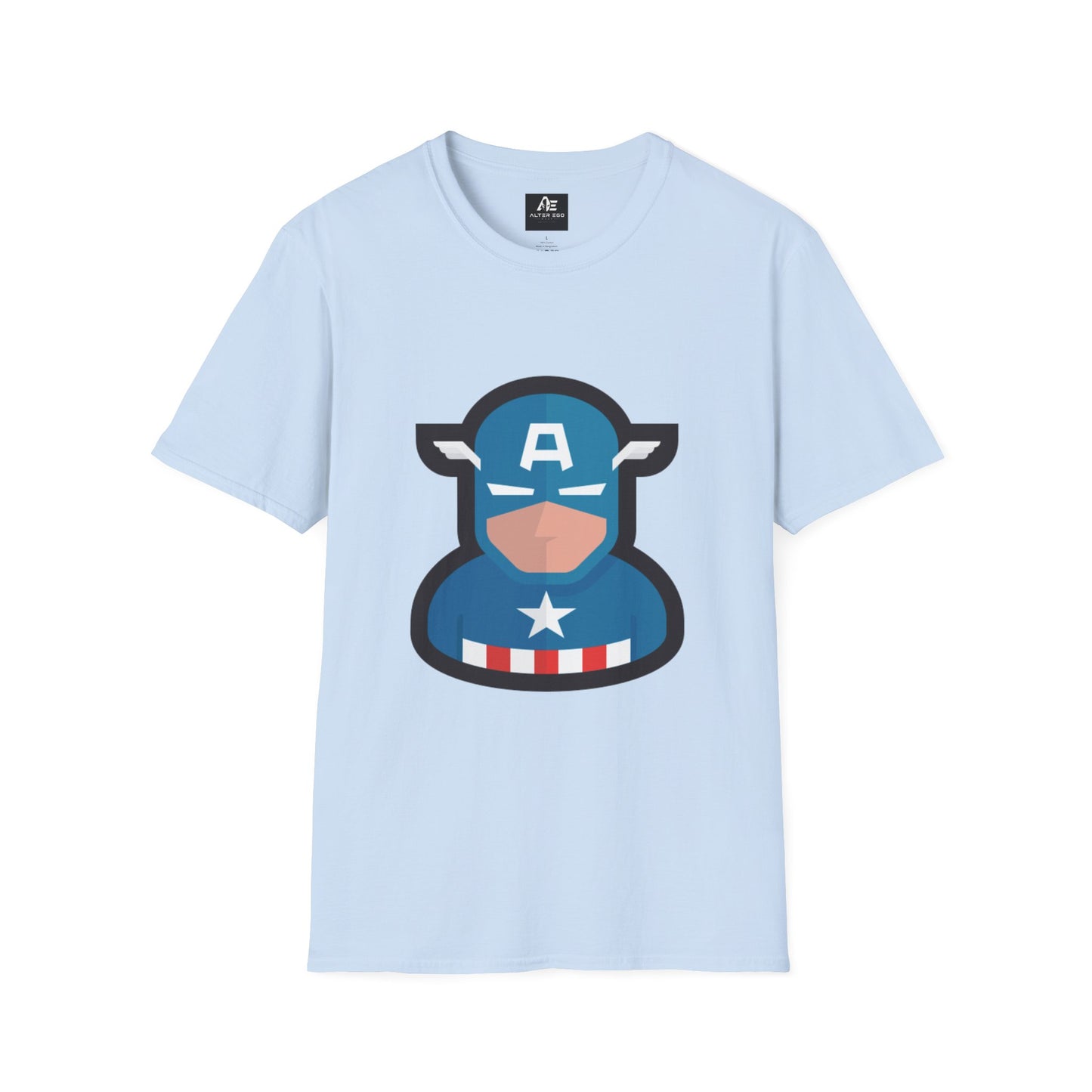 Captain Mask Graphic T-Shirt — Retro Patriotic Superhero Tee
