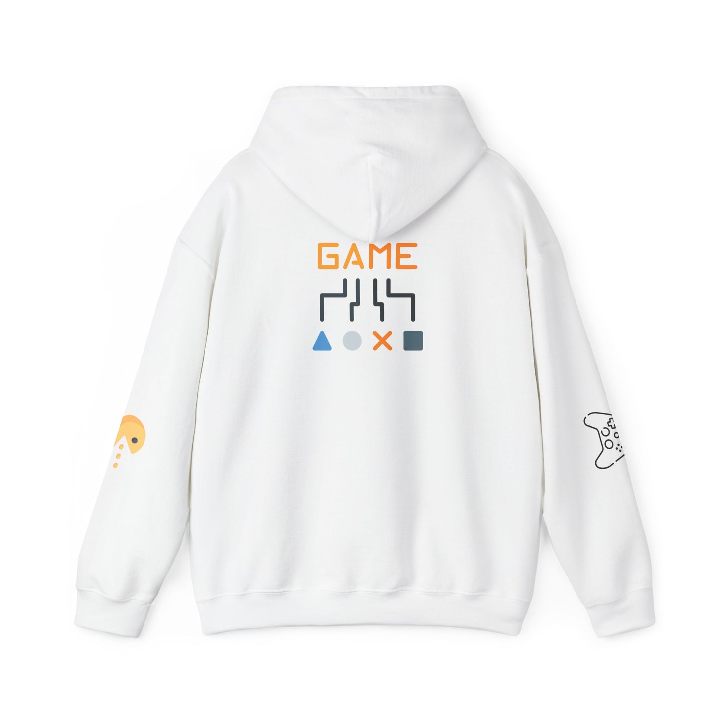 Gamer Hoodie - Colorful Headset Icon & 'GAME' Controller Symbol Pullover
