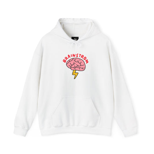 Brainstorm Hoodie — Cute Lightning Brain Graphic Pullover