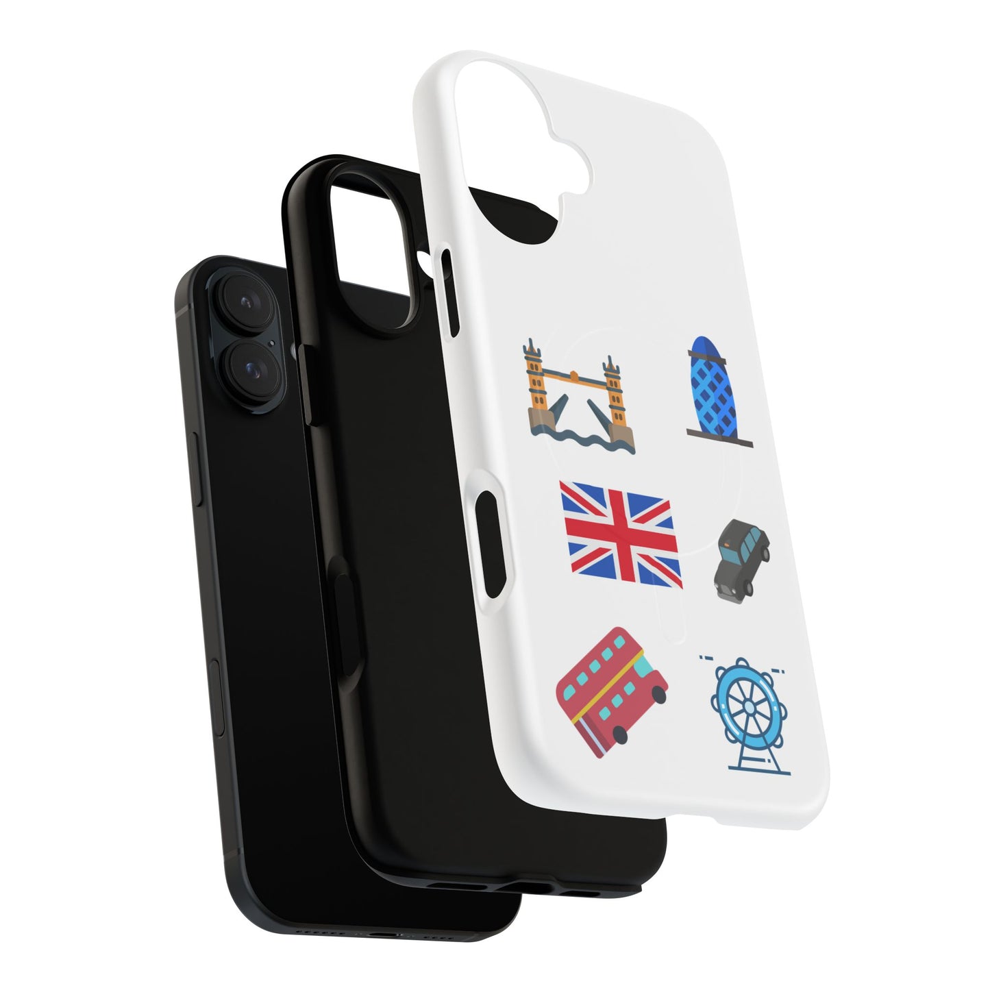 London Icons Tough Magnetic Phone Case — Union Jack, Tower Bridge & Double-Decker Design