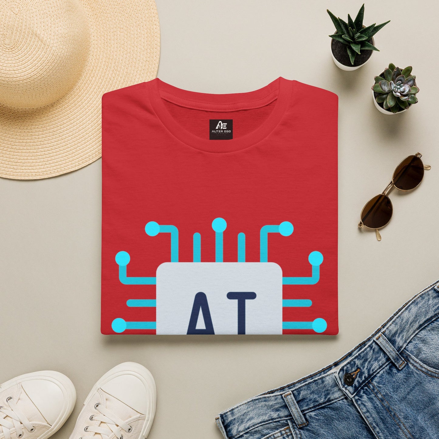 AI Chip Graphic T‑Shirt — Tech Circuit Design Tee