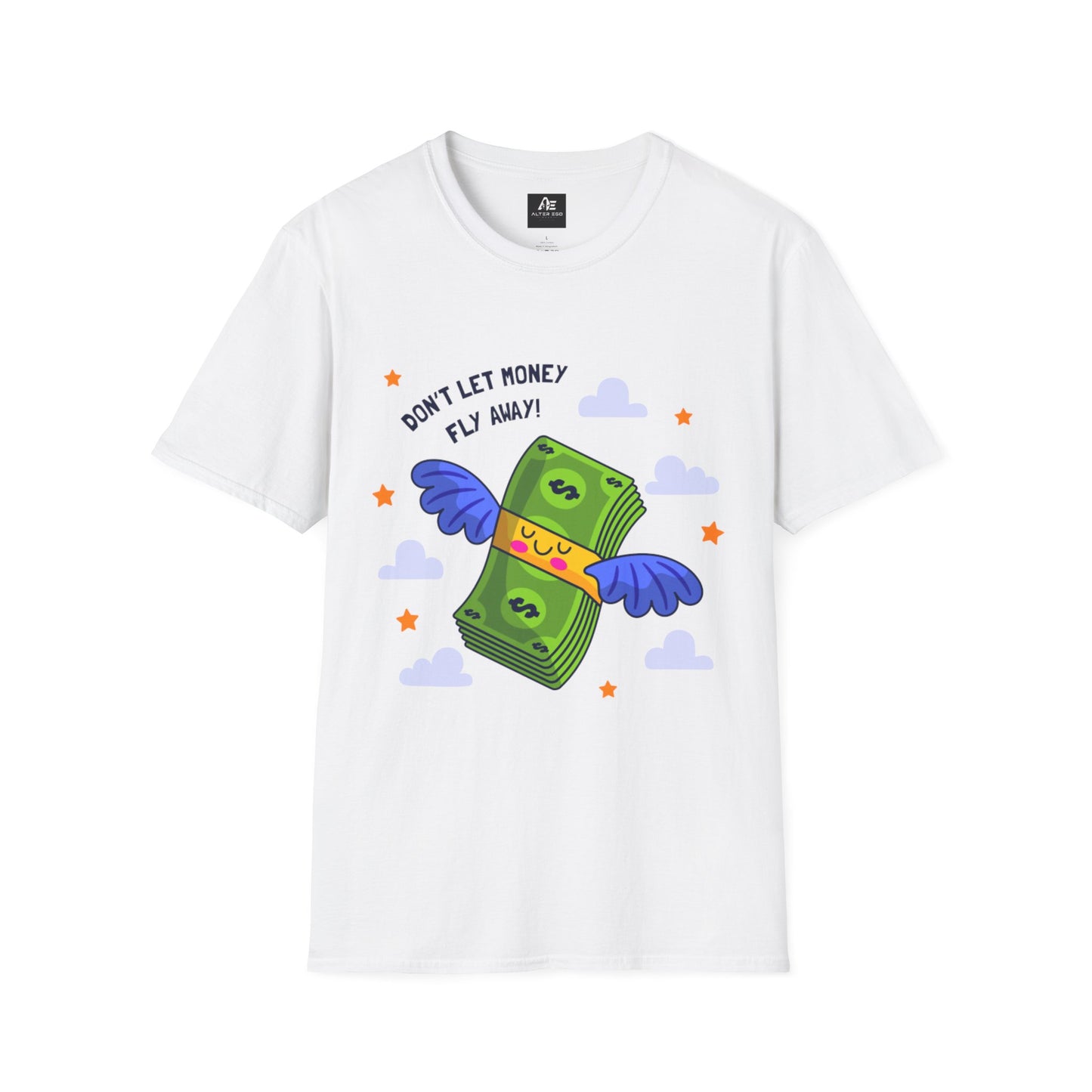 Don't Let Money Fly Away T-Shirt — Cute Flying Cash Graphic Tee