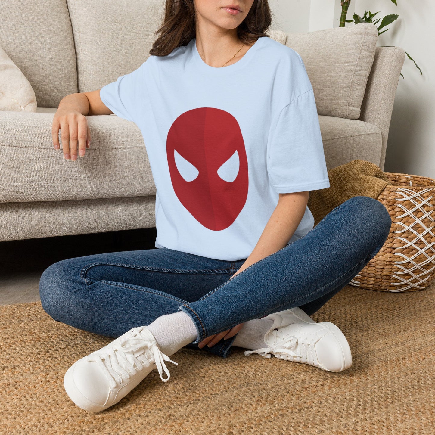 Spider Mask T-Shirt — Minimal Red Superhero Tee