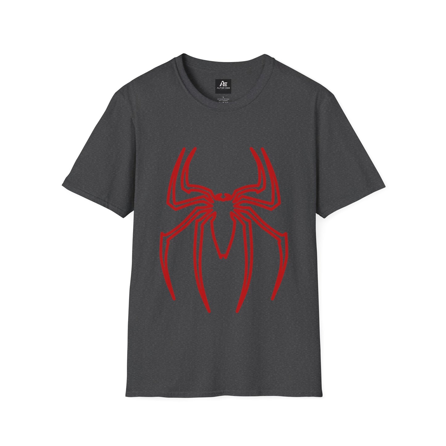 Spider Emblem T-Shirt — Red Minimal Spider Logo Tee