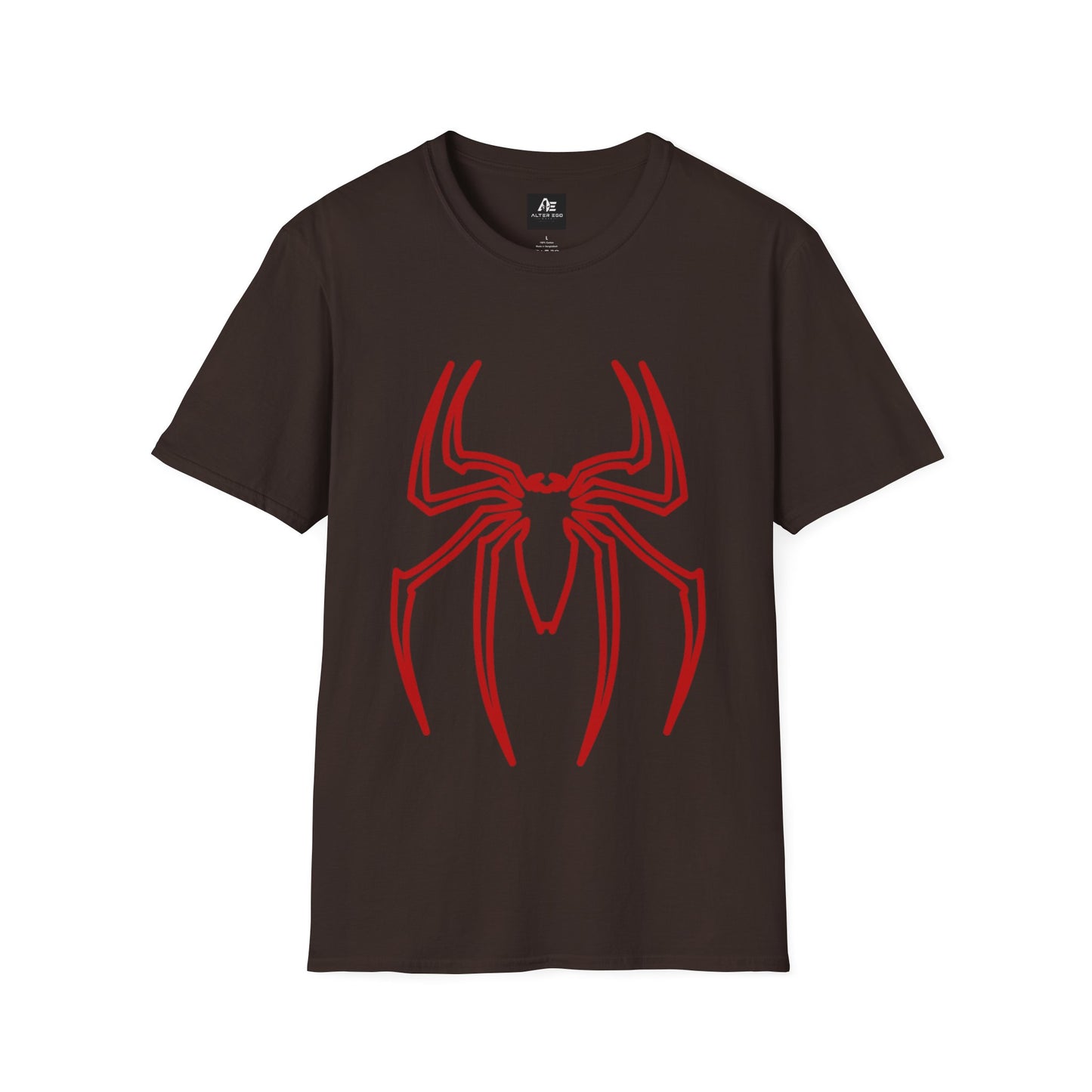 Spider Emblem T-Shirt — Red Minimal Spider Logo Tee