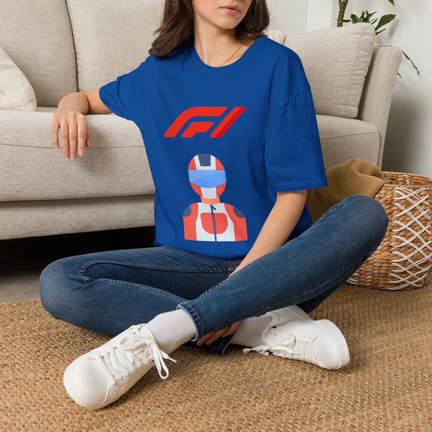 Racing Driver Graphic T-Shirt — Retro F1 Helmet Logo Tee