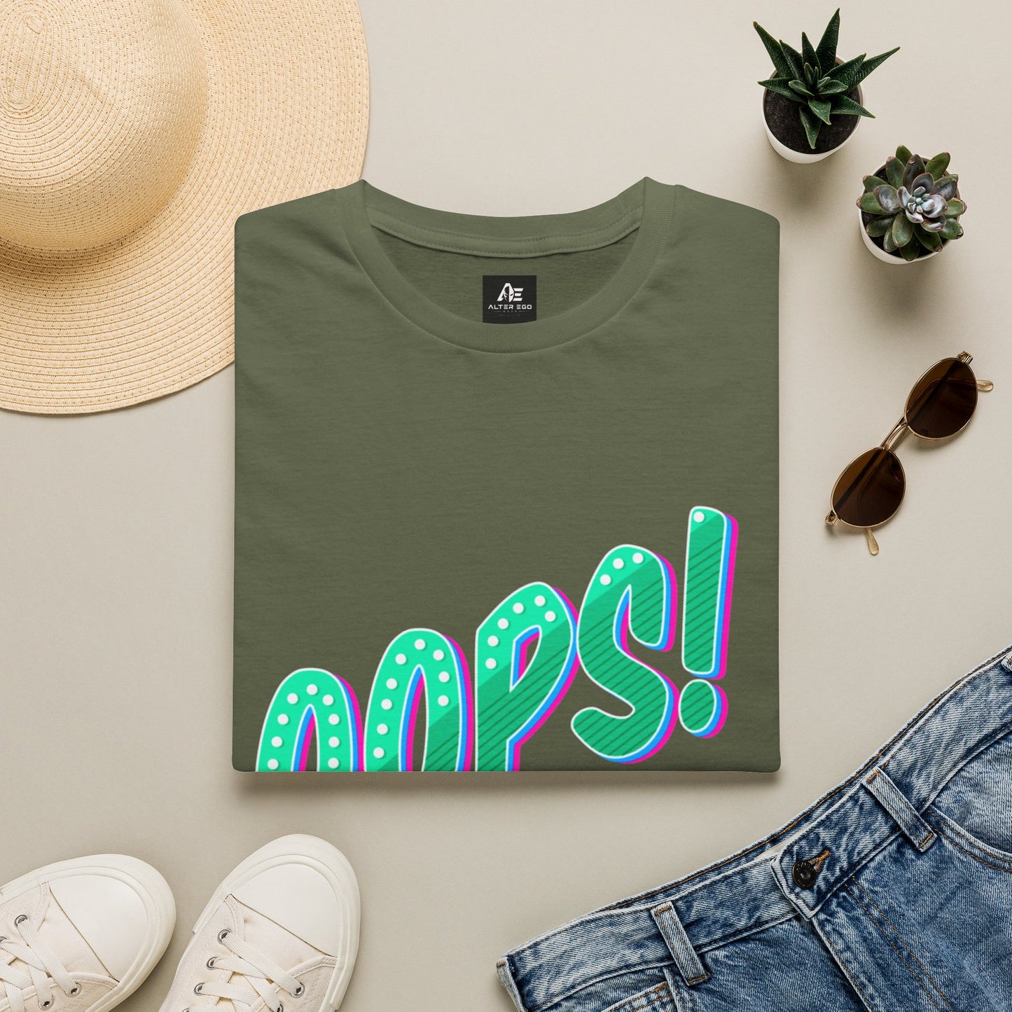 Oops! Graphic Tee — Retro Pop Typography T-Shirt