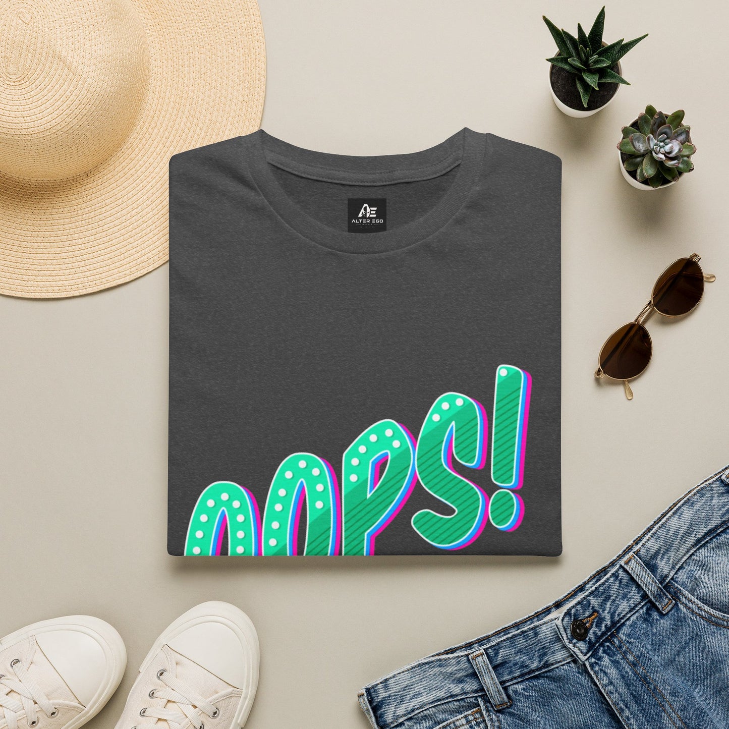 Oops! Graphic Tee — Retro Pop Typography T-Shirt