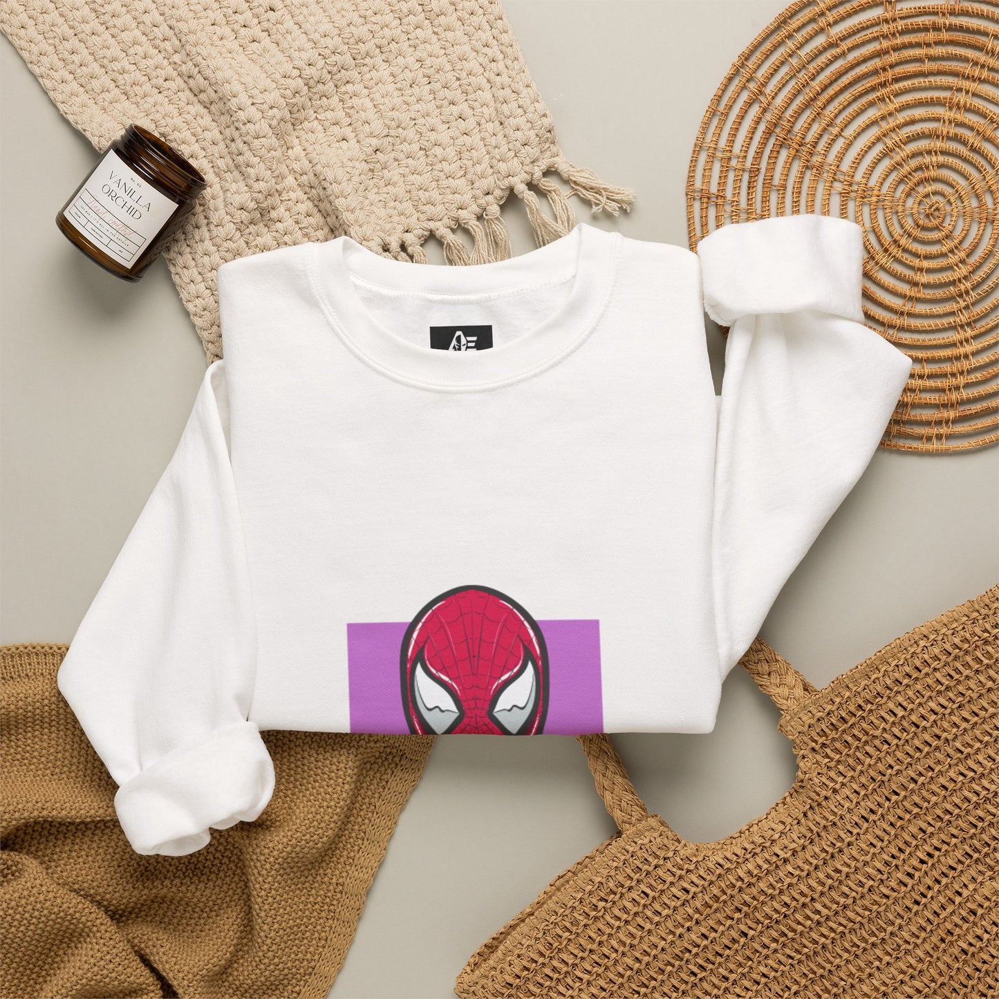 Spider Hero Sweatshirt — Red Mask Graphic Crewneck