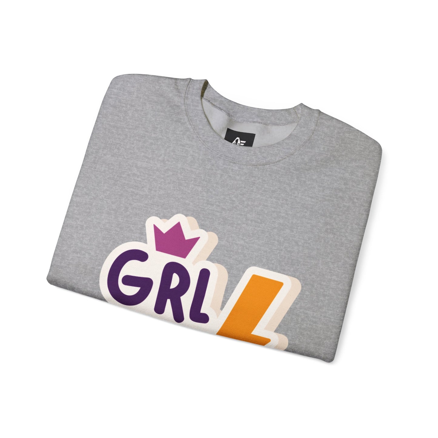 GRL PWR Crewneck Sweatshirt – Girls Power Lightning Bolt Graphic