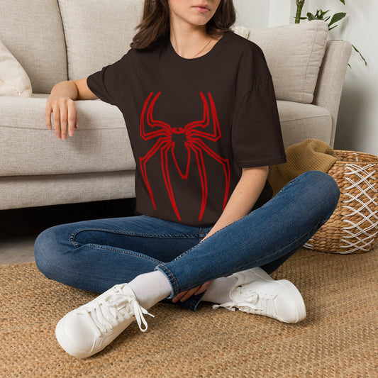 Spider Emblem T-Shirt — Red Minimal Spider Logo Tee