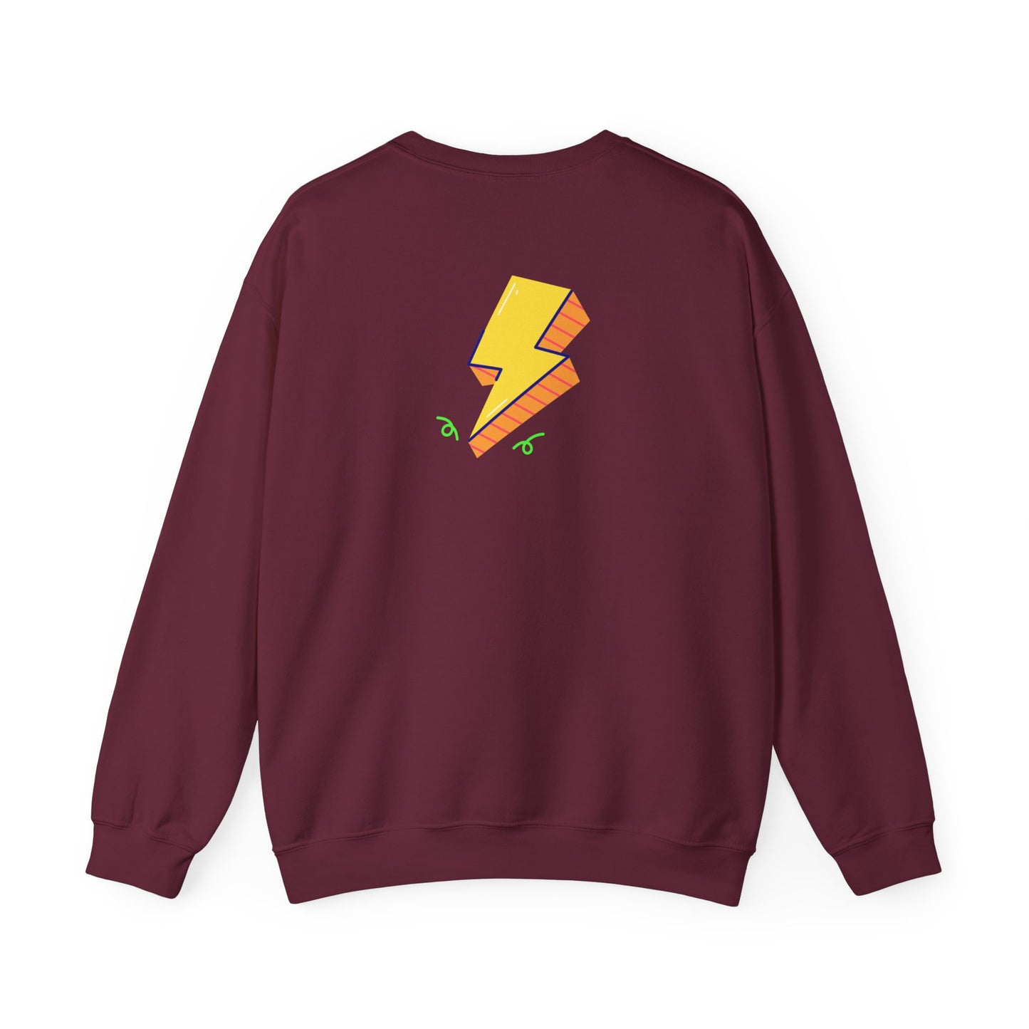GRL PWR Crewneck Sweatshirt – Girls Power Lightning Bolt Graphic