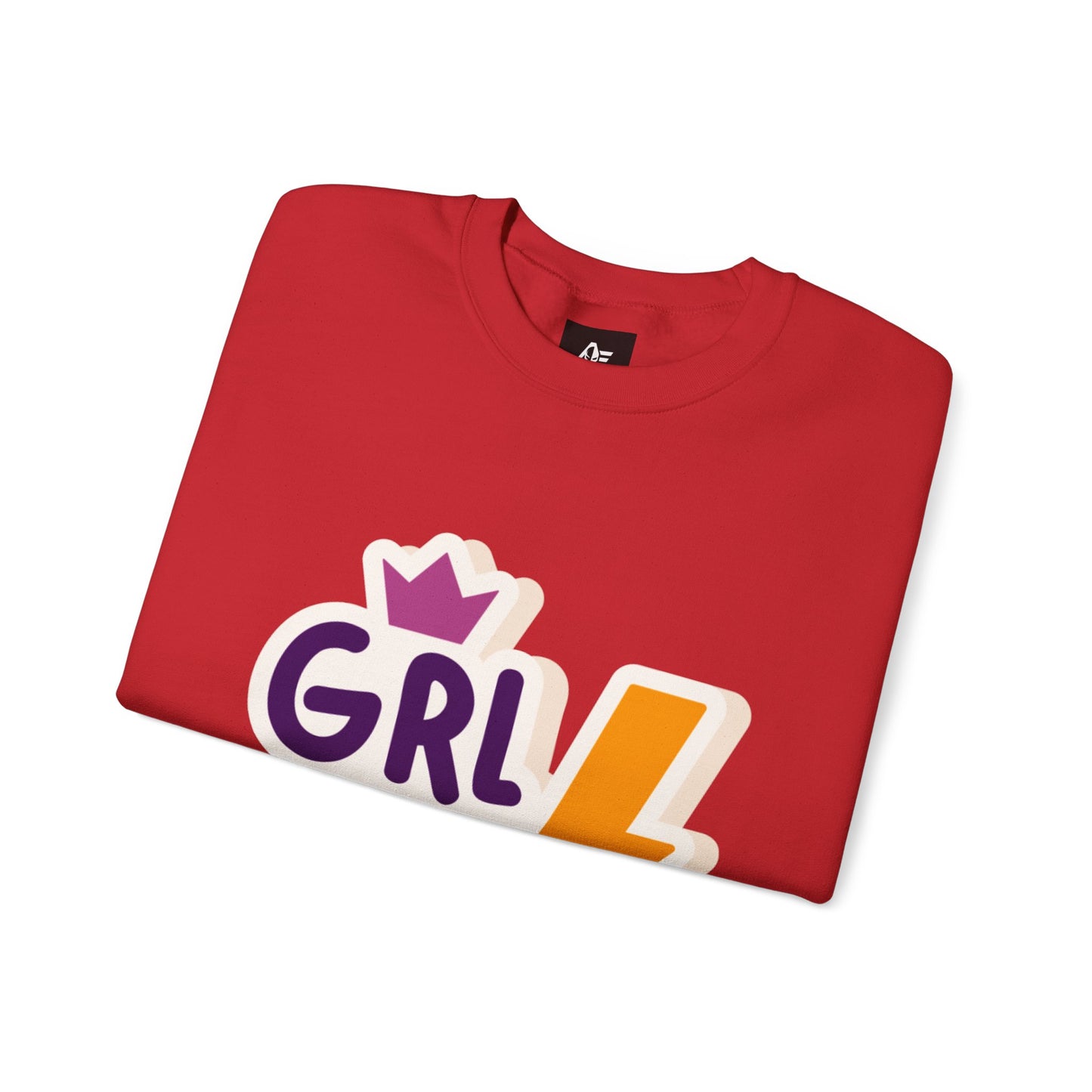 GRL PWR Crewneck Sweatshirt – Girls Power Lightning Bolt Graphic