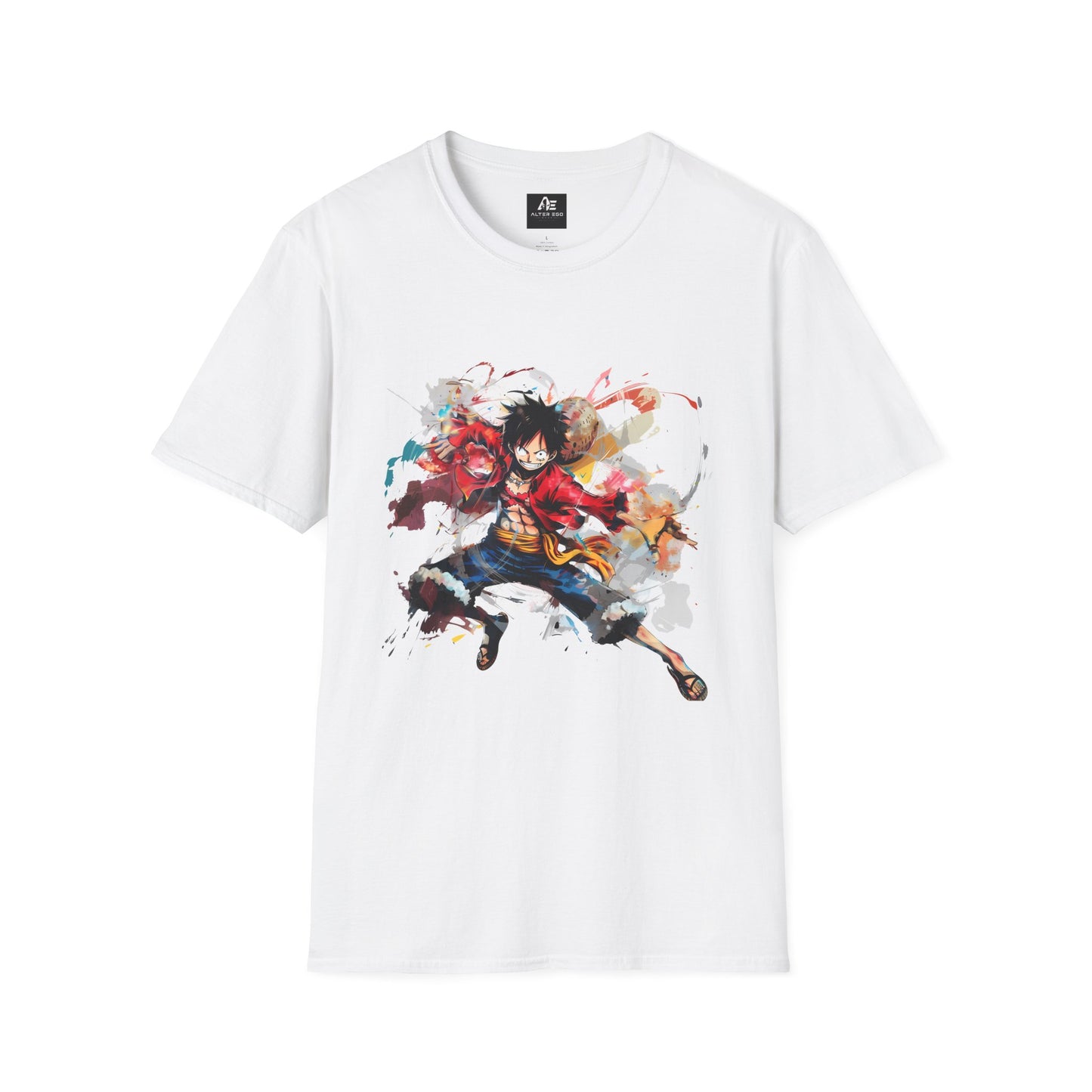 Anime Graphic Unisex T-Shirt — Dynamic Fighter Watercolor Design