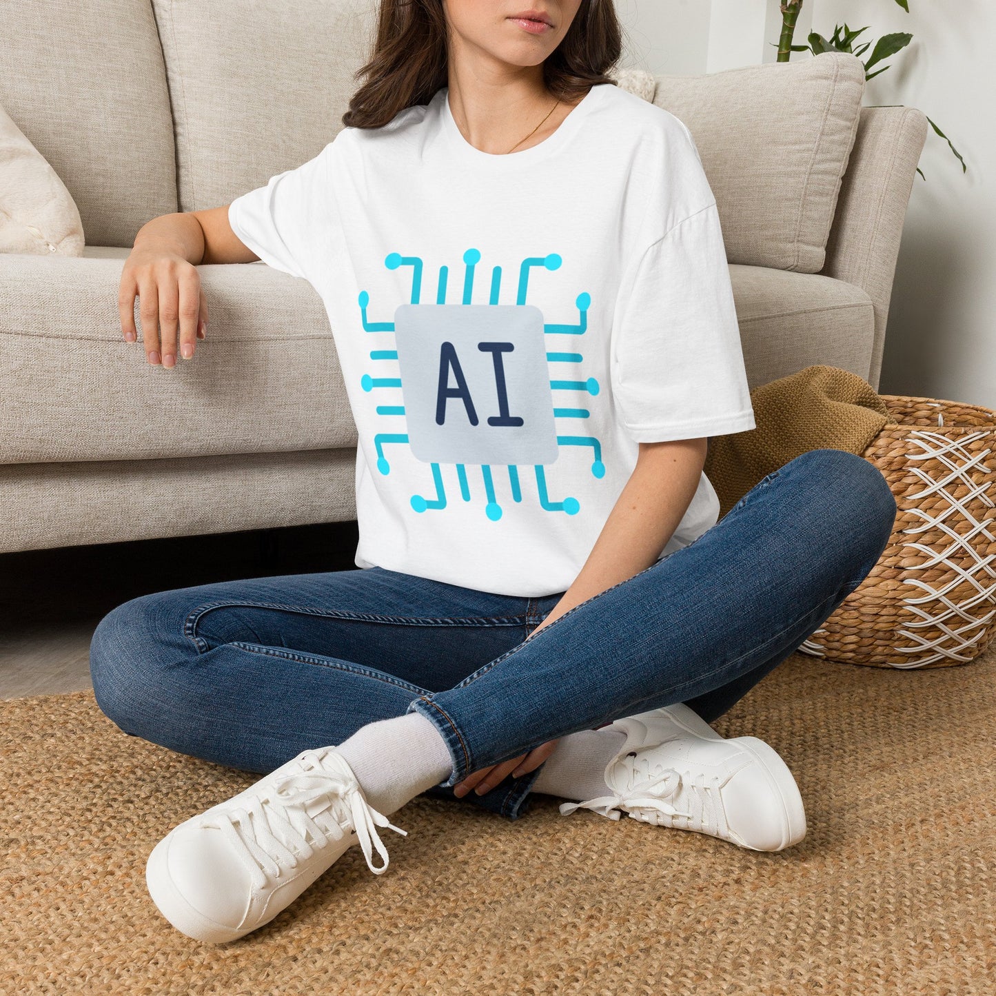 AI Chip Graphic T‑Shirt — Tech Circuit Design Tee