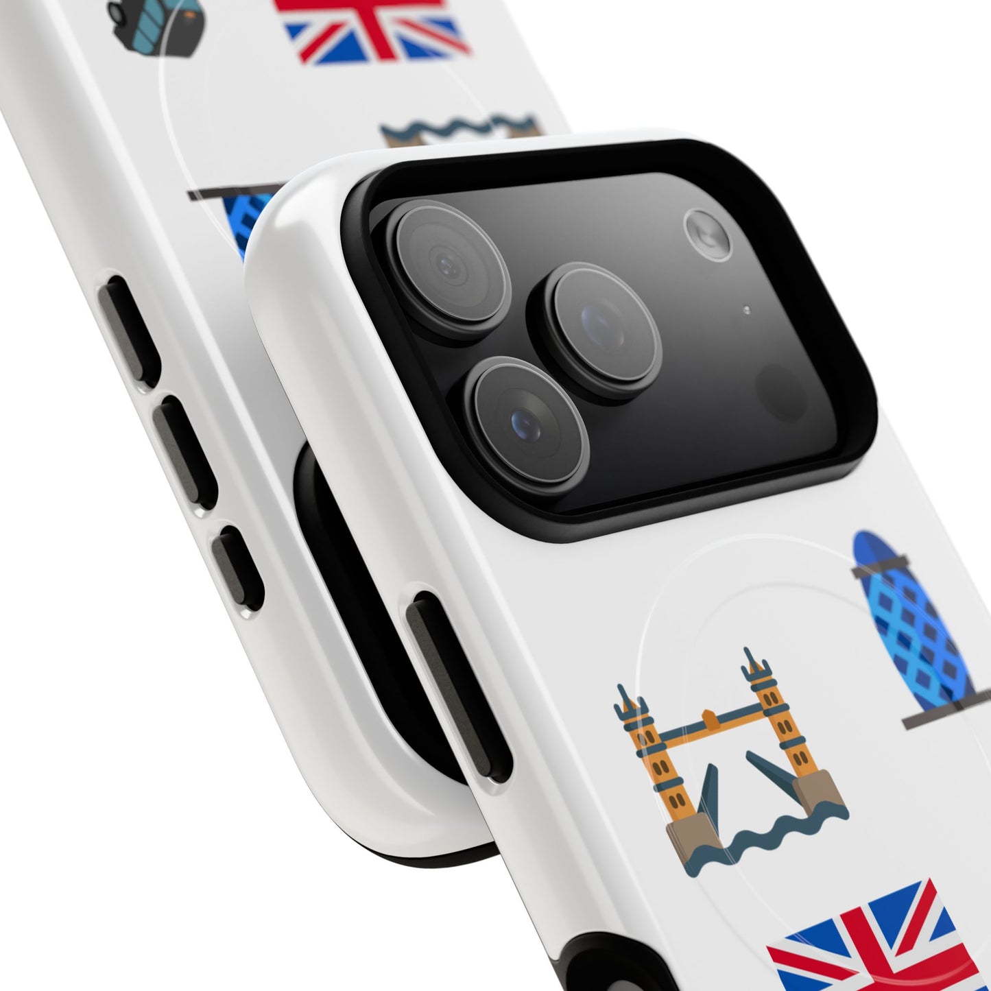London Icons Tough Magnetic Phone Case — Union Jack, Tower Bridge & Double-Decker Design