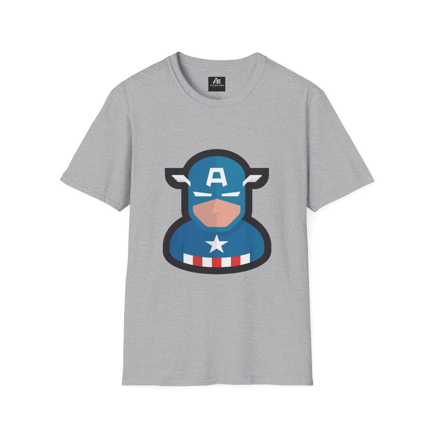 Captain Mask Graphic T-Shirt — Retro Patriotic Superhero Tee