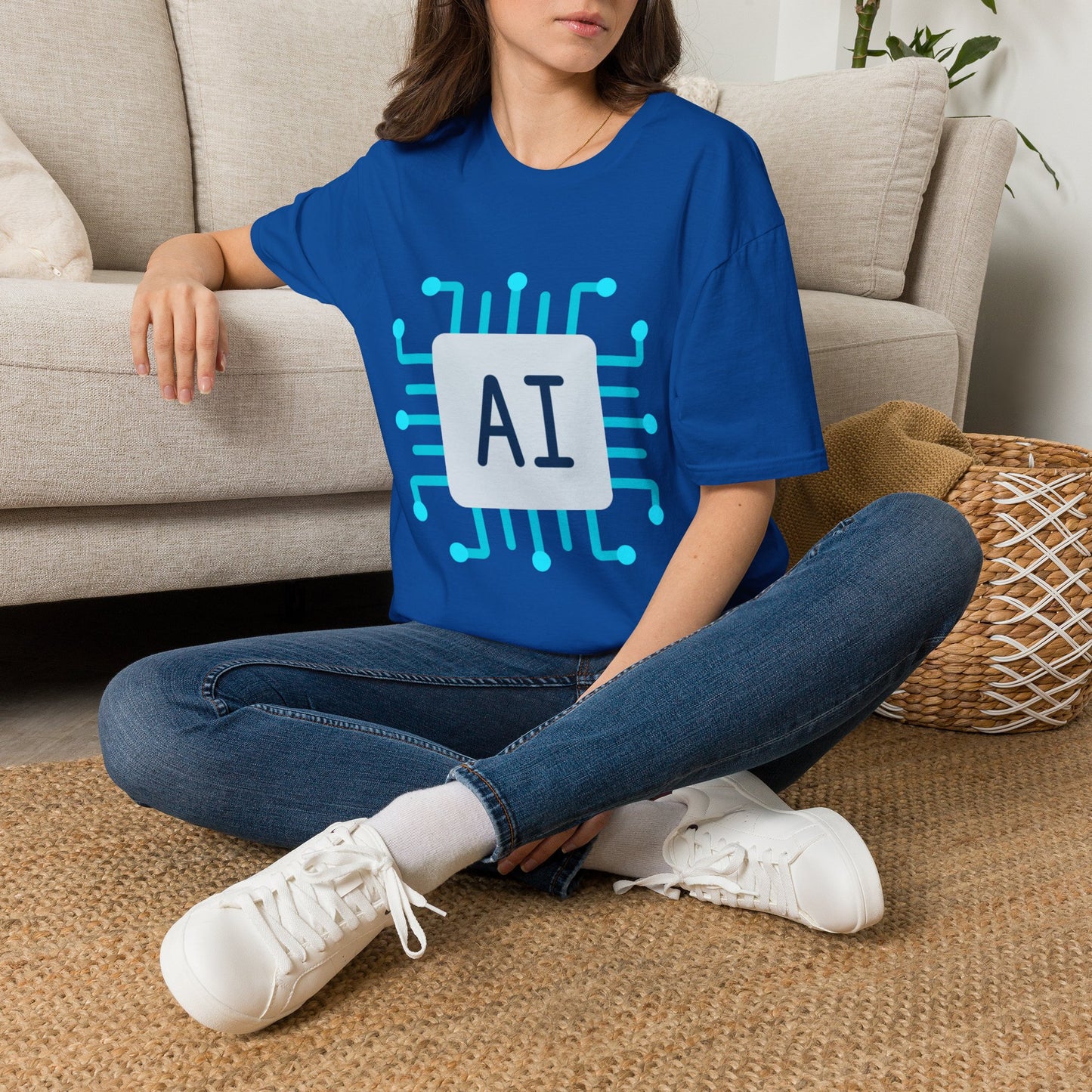 AI Chip Graphic T‑Shirt — Tech Circuit Design Tee