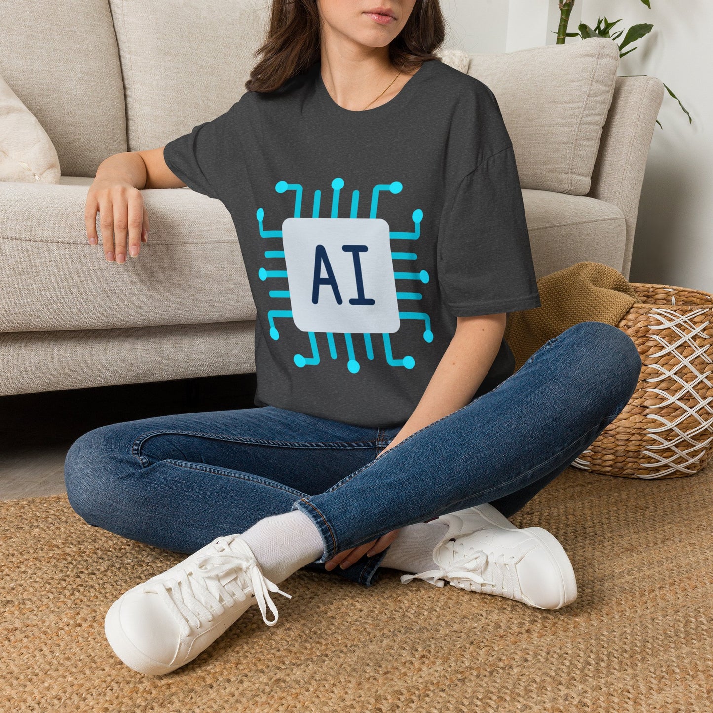AI Chip Graphic T‑Shirt — Tech Circuit Design Tee