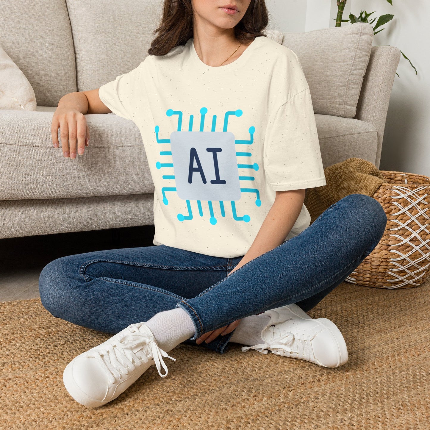 AI Chip Graphic T‑Shirt — Tech Circuit Design Tee